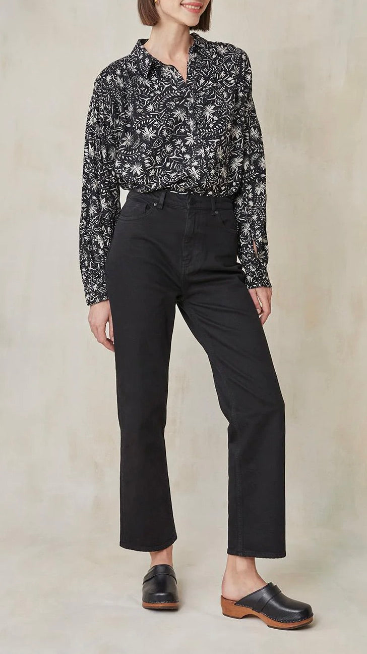 CHEMISE AMPLE IMPRIMEE HARRIS WILSON ALICE NOIR ECRU