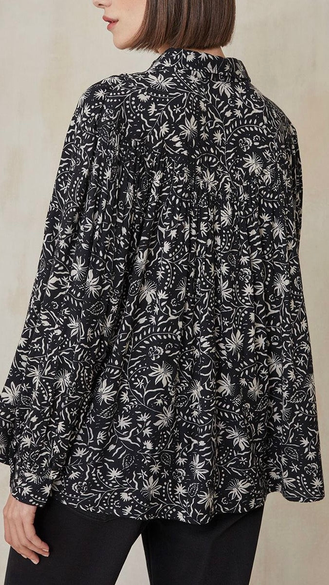 CHEMISE AMPLE IMPRIMEE HARRIS WILSON ALICE NOIR ECRU