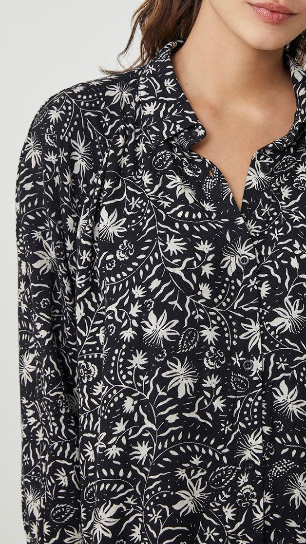 ROBE FLUIDE IMPRIMEE HARRIS WILSON ALISSON ECRU NOIR