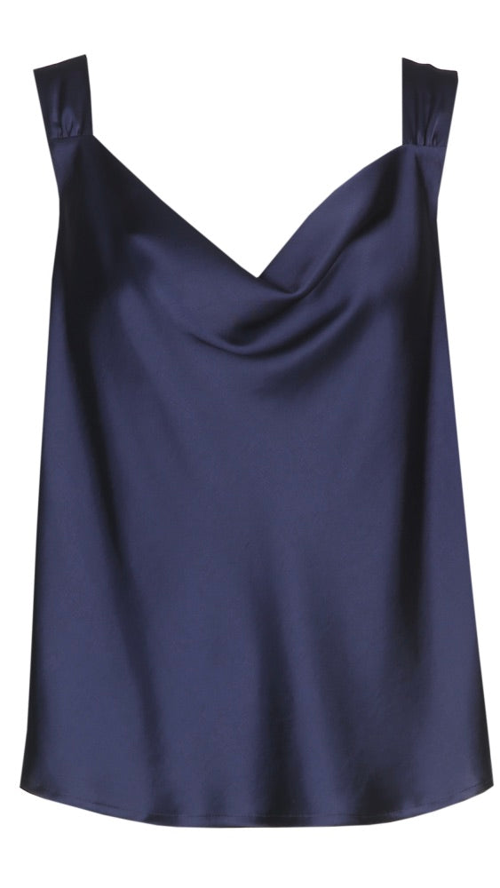 TOP EN BRETELLE SATINE 4684 CAROLINE BISS MARINE