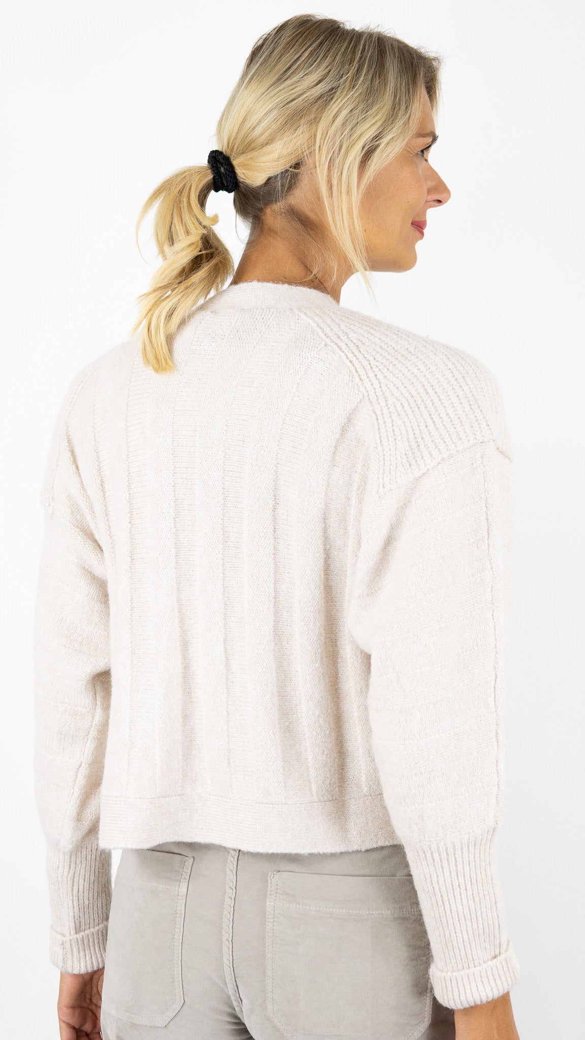 BOLERO COURT EN MAILLE BOUCLETTE CAROLINE BISS 4248#COLOR_94/BEIGE