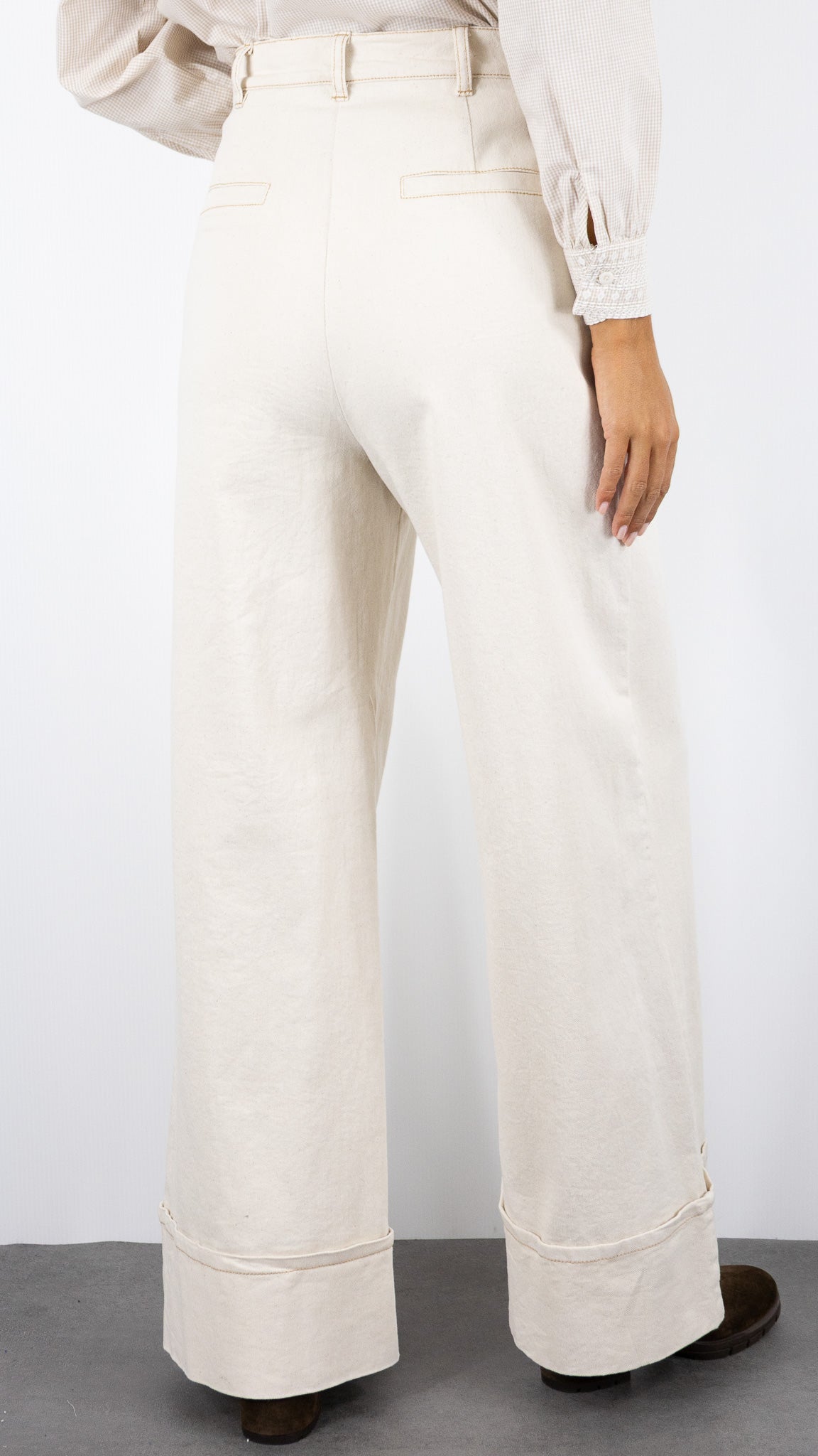 PANTALON LARGE ECRU EN COTON POUR FEMME CAROLINE BISS 4559