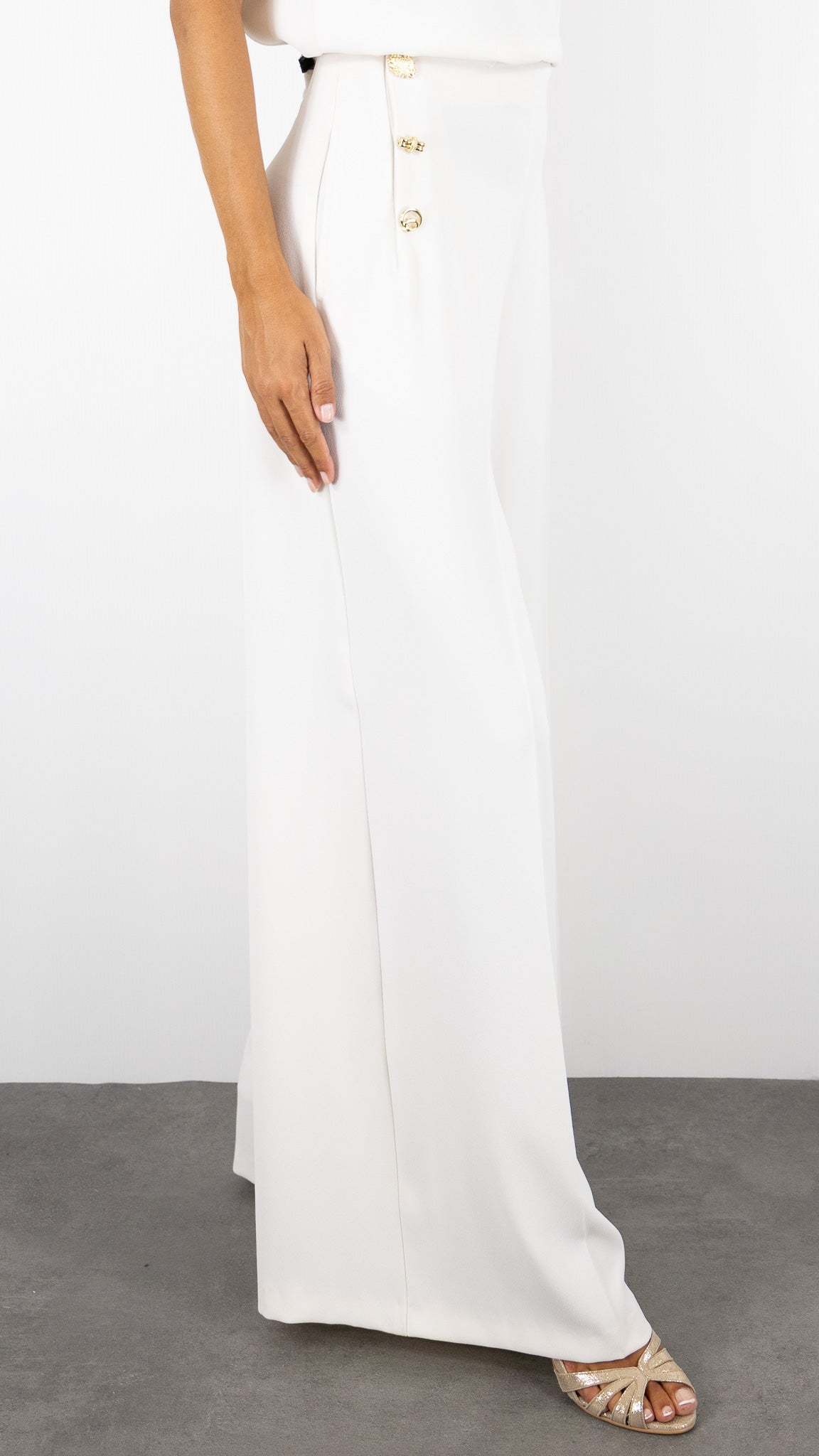 PANTALON LARGE COUPE PONT FEMME ECRU CAROLINE BISS 4573