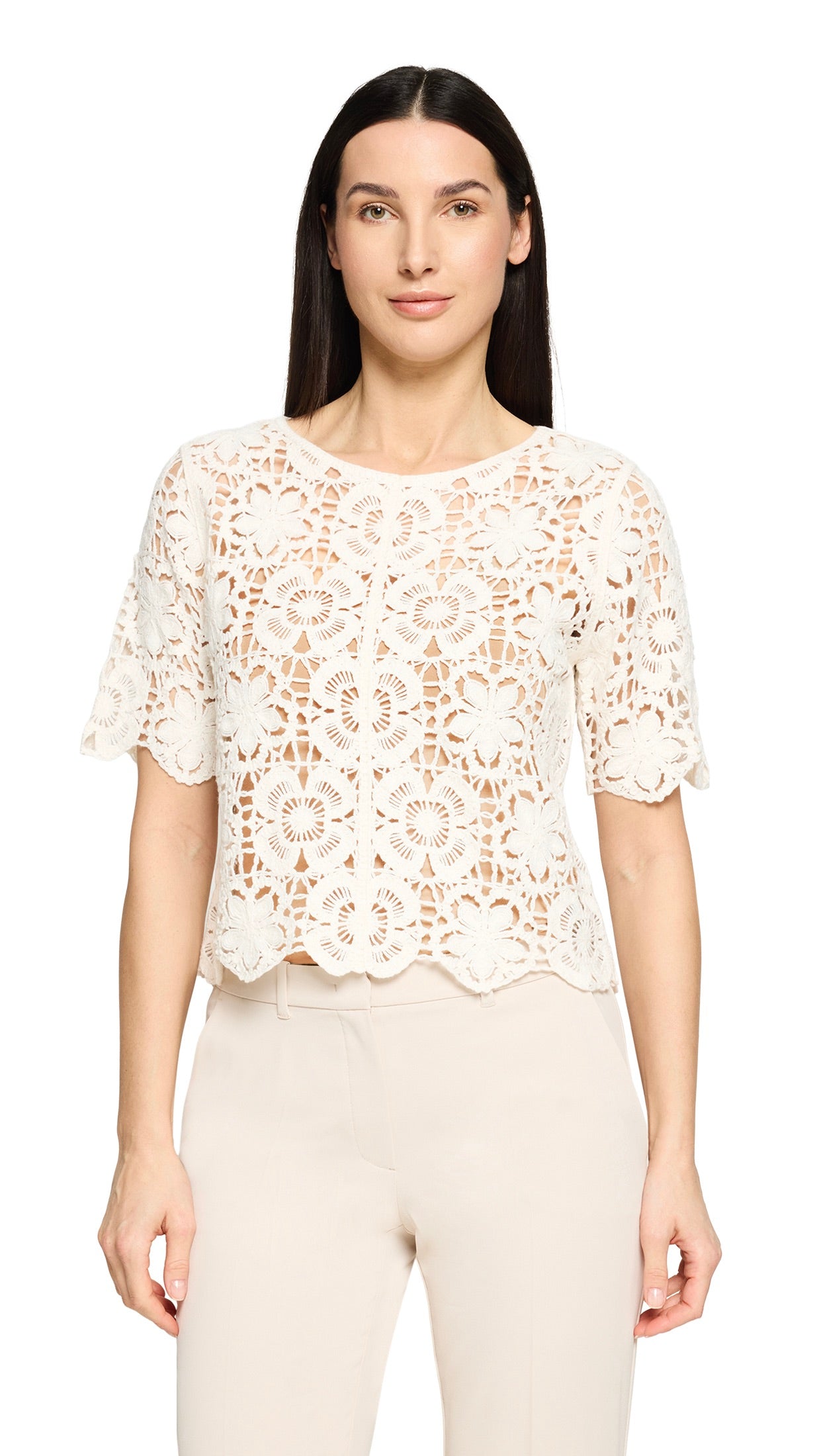 TEE-SHIRT EN DENTELLE ECRU BETTY AND CO 5013/3432