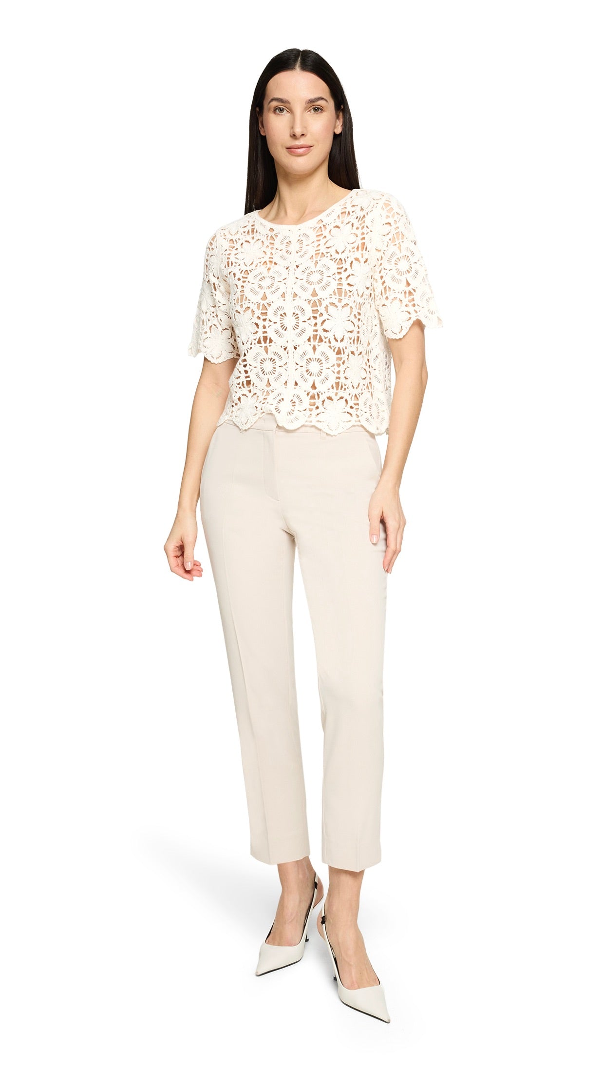 TEE-SHIRT EN DENTELLE ECRU BETTY AND CO 5013/3432