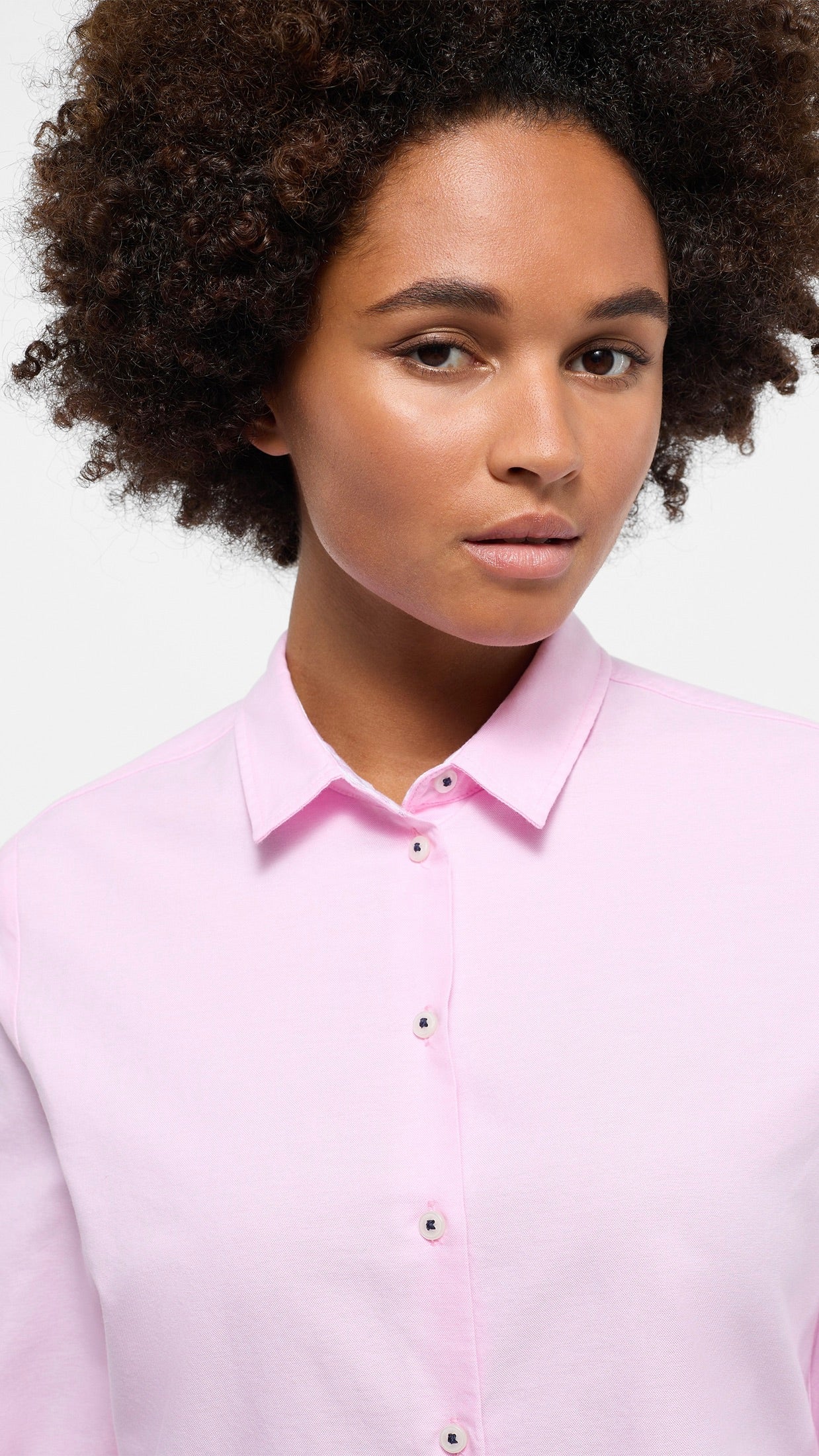 CHEMISIER ROSE POUR FEMME EN TISSU ETERNA 5124 D935