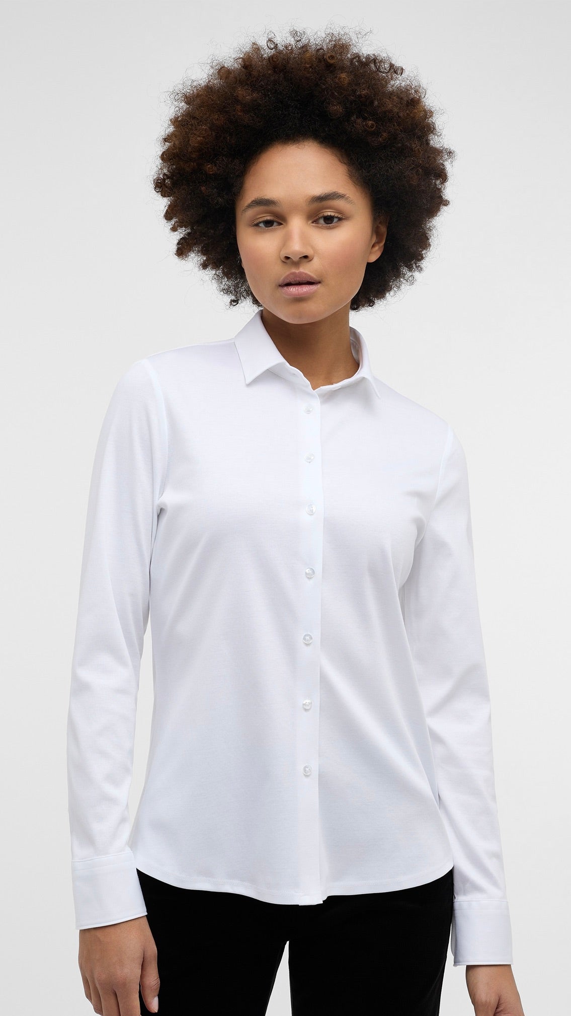 CHEMISE EN JERSEY BLANCHE ETERNA 5158 DF05