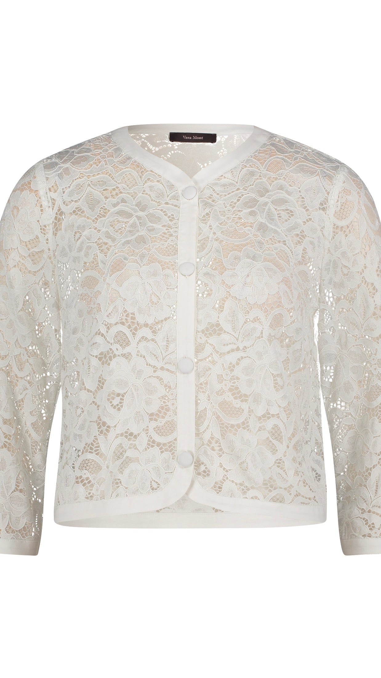 BOLERO DE CEREMONIE EN DENTELLE VERA MONT 5174/4477#COLOR_1014/OFF WHITE