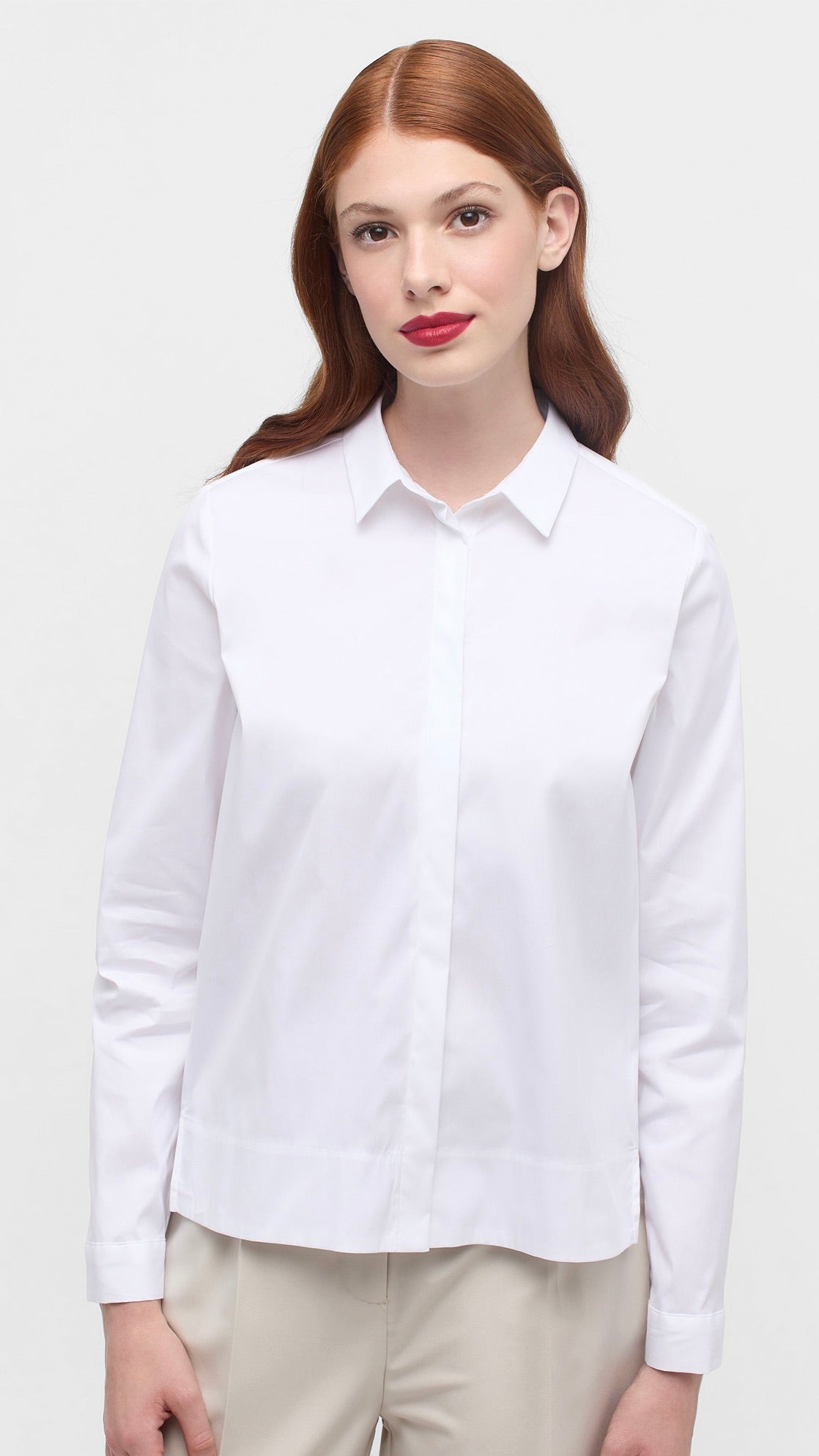 CHEMISE COURTE EN COTON BLANC ETERNA 5212 DS19