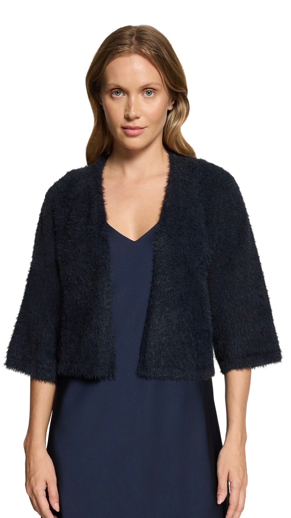BOLERO EN MAILLE POILUE POUR FEMME VERAMONT 5218/4060#COLOR_8541/NIGHT SKY