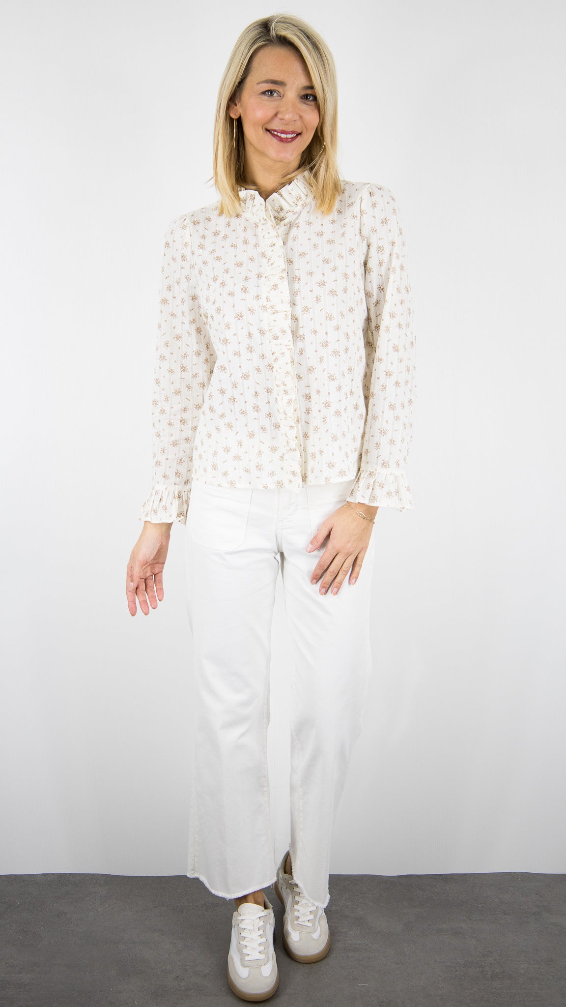BLOUSE FLEURIE COL VOLANTE LILI ET LALA 5346-2030