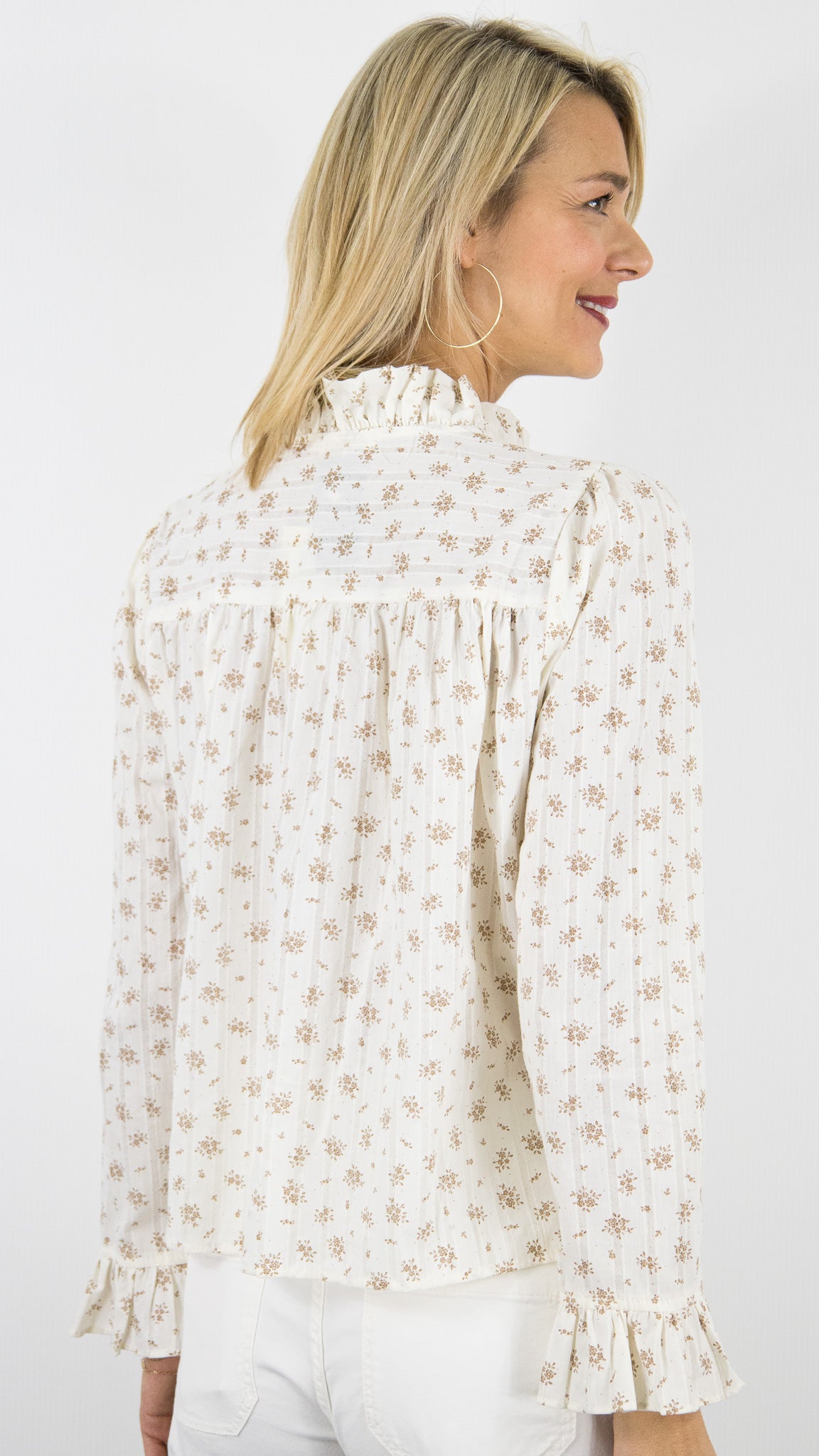 BLOUSE FLEURIE COL VOLANTE LILI ET LALA 5346-2030