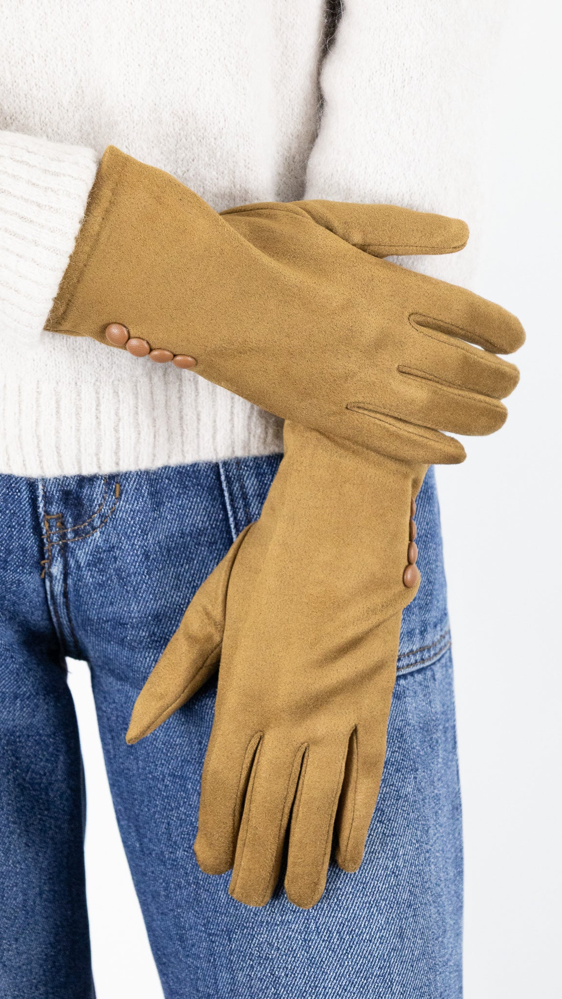 GANTS EN SUEDINE FEMME 55099 VOUS#color_0700/MARRON CLAIR