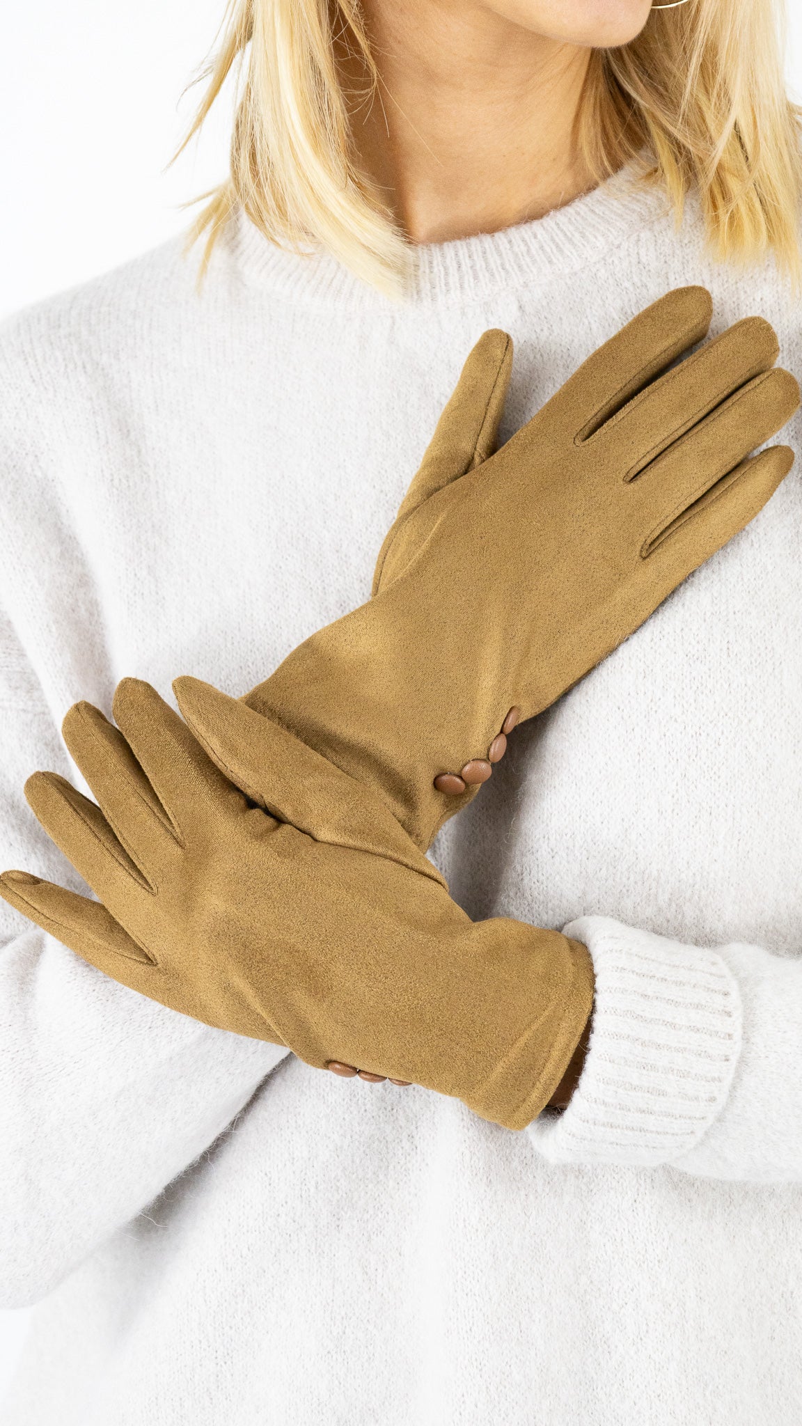 GANTS EN SUEDINE FEMME 55099 VOUS#color_0700/MARRON CLAIR