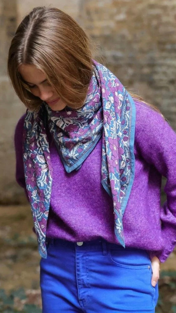 ECHARPE IMPRIMEE EN COTON UMA BELLEMME #color_figue