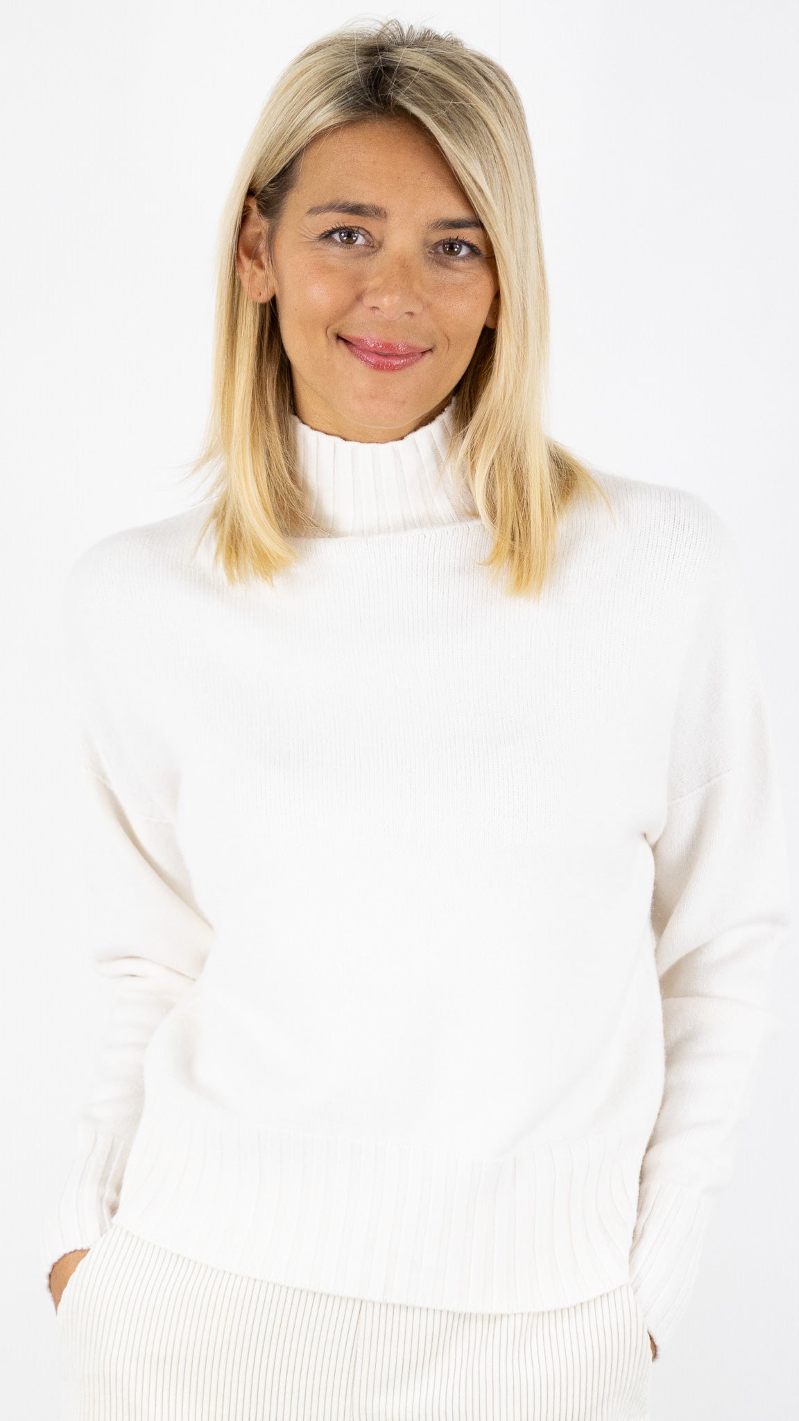 PULL COL MONTANT 570284 MAX ET ENJOY#color_BLANC