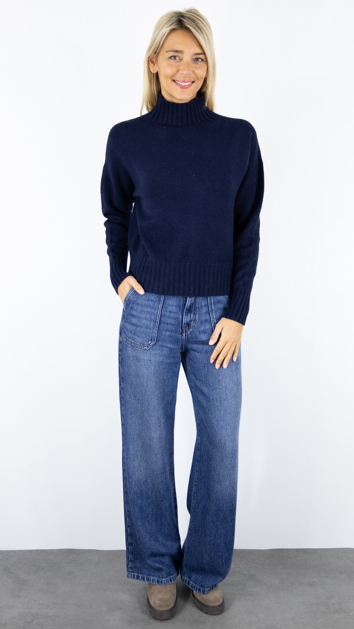 PULL COL MONTANT 570284 MAX ET ENJOY#color_MARINE