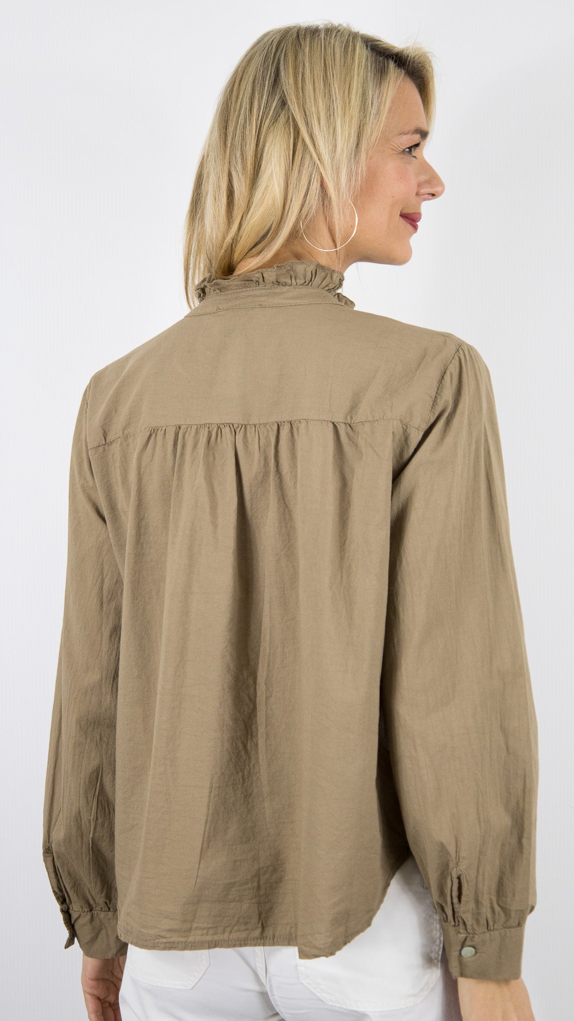 CHEMISE AMPLE EN COTON POUR FEMME ANDROMEDE 5804#COLOR_CAMEL