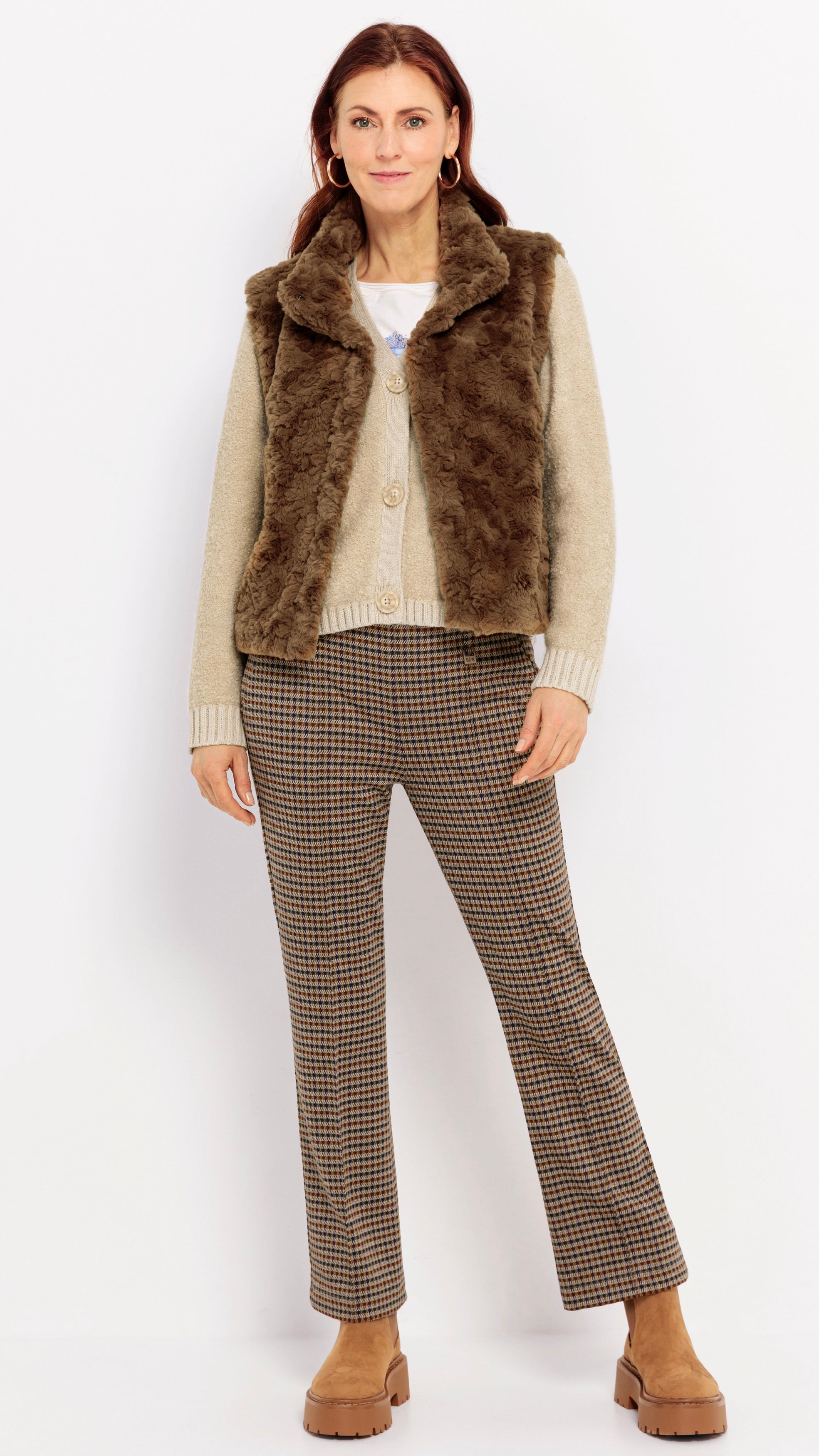 PANTALON PIED DE POULE FEMME BIANCA SIENA 60029