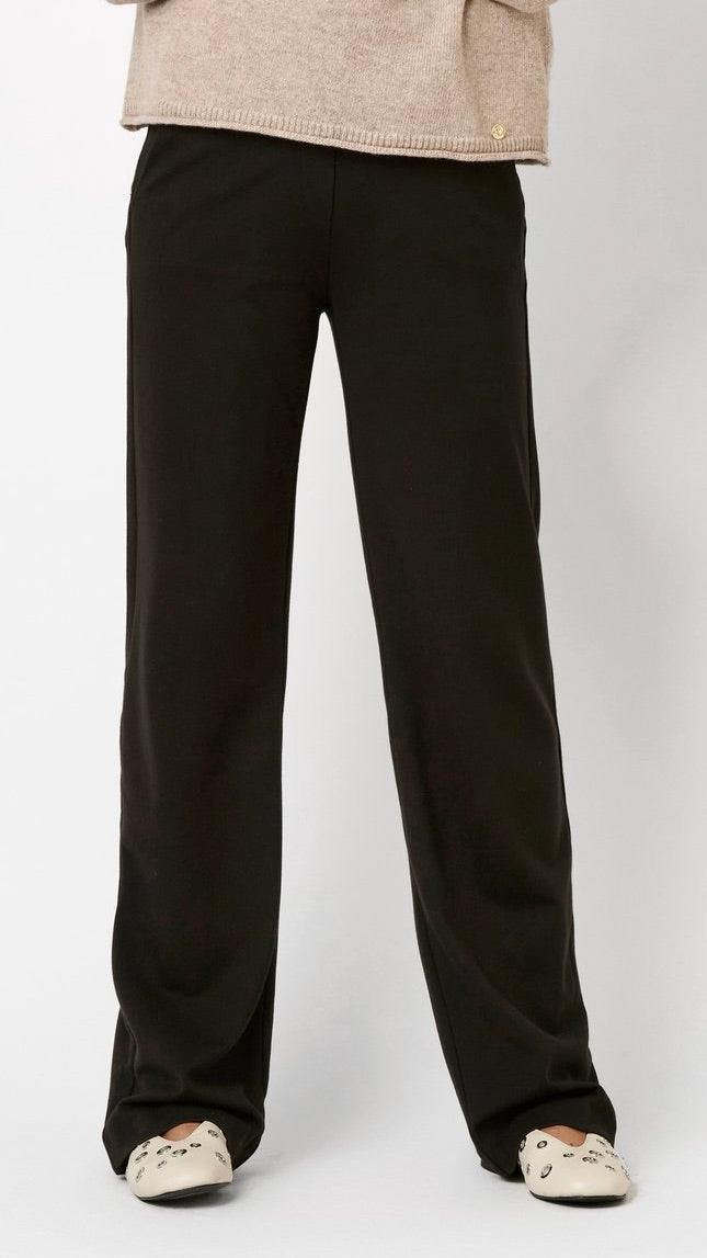 PANTALON FLARE EN JERSEY TONI 61-02 1213-61 JENNY WIDE#COLOR_79/DARK BROWN