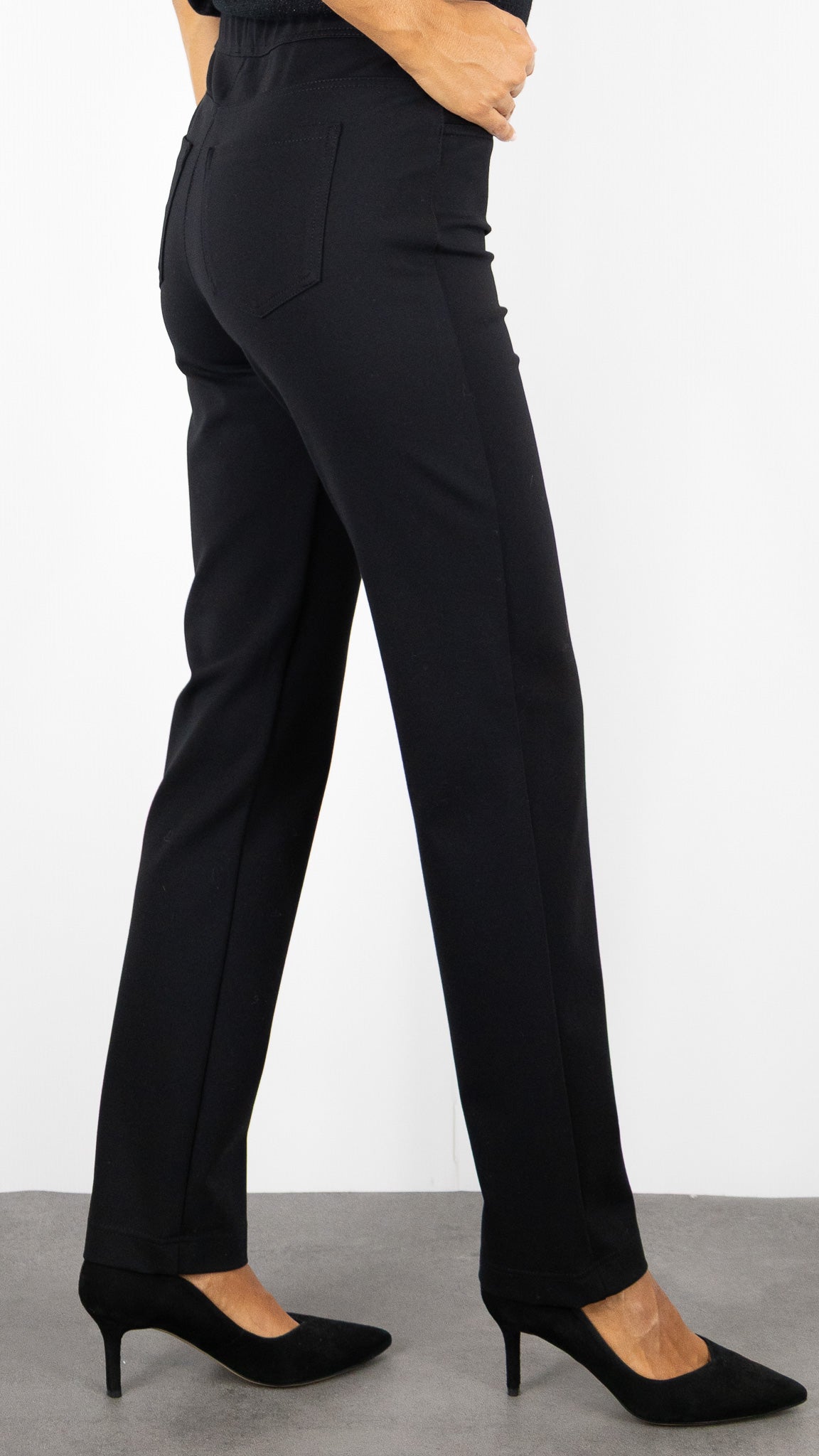 PANTALON DE VILLE FEMME DROIT TAILLE HAUTE NOIR TONI ALICE JERSEY 61-68 2800-0