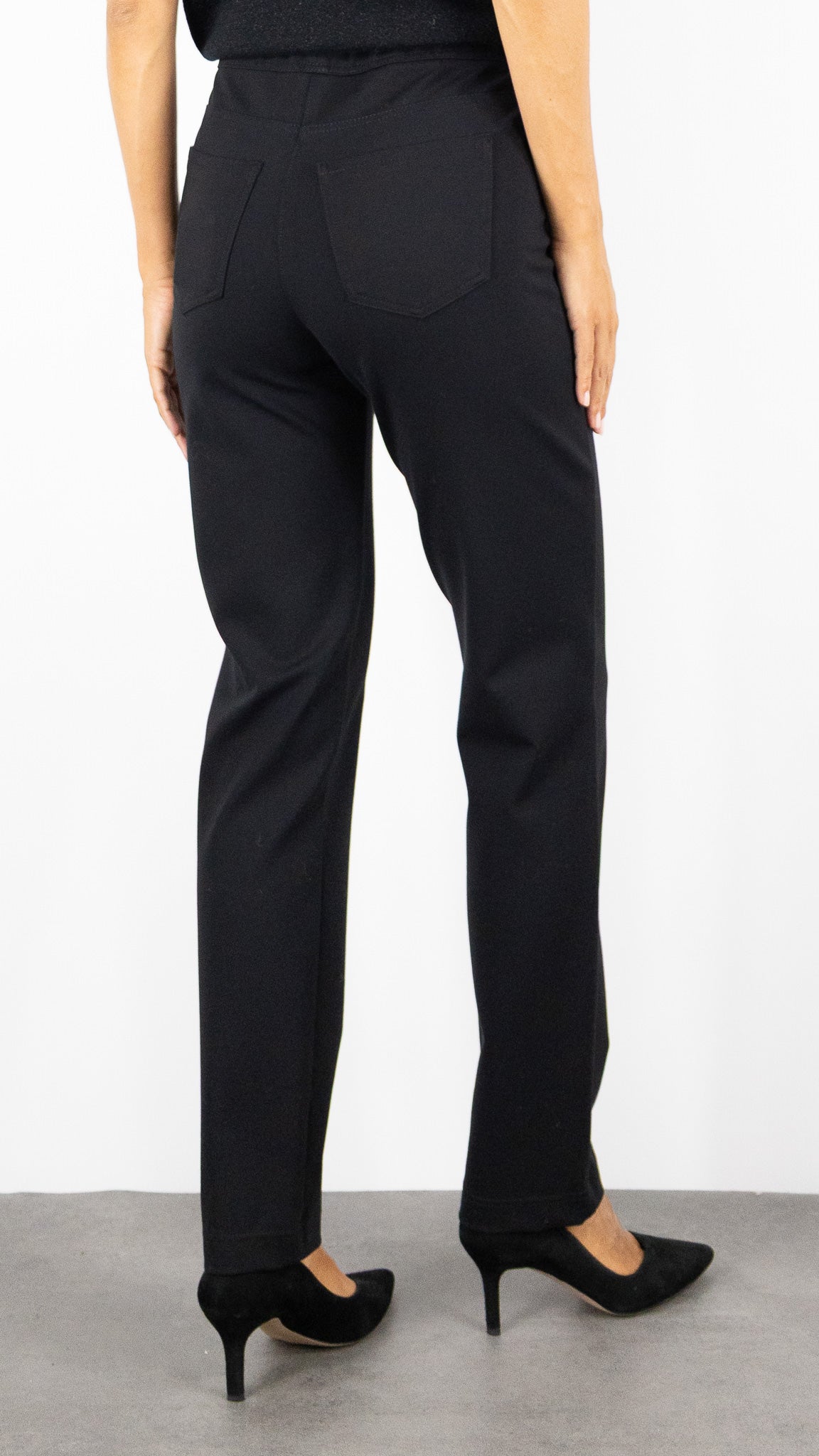 PANTALON DE VILLE FEMME DROIT TAILLE HAUTE NOIR TONI ALICE JERSEY 61-68 2800-0