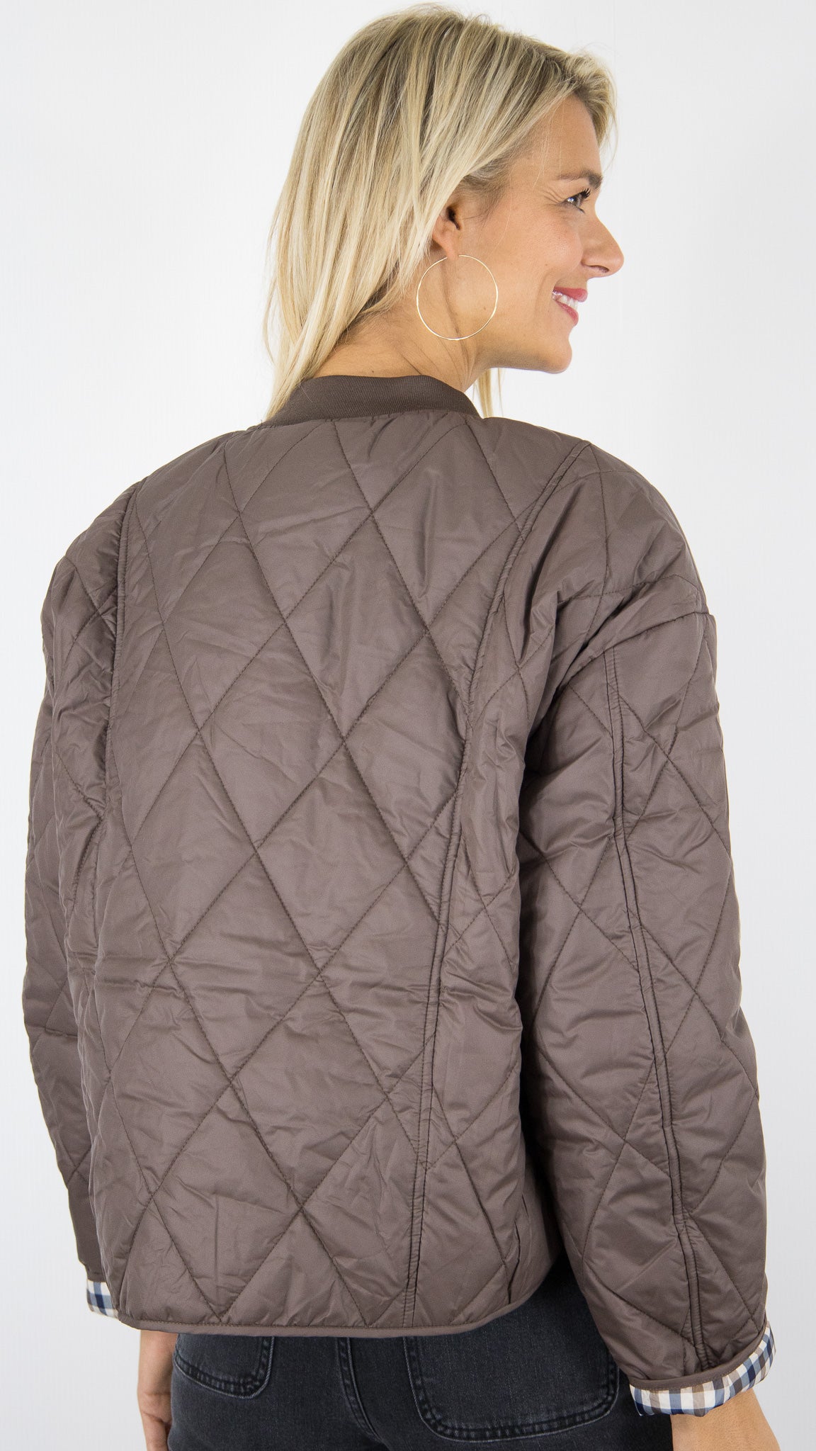 VESTE BOMBERS MATELASSÉE POUR FEMME YCOO 6220F#COLOR_CHOCO