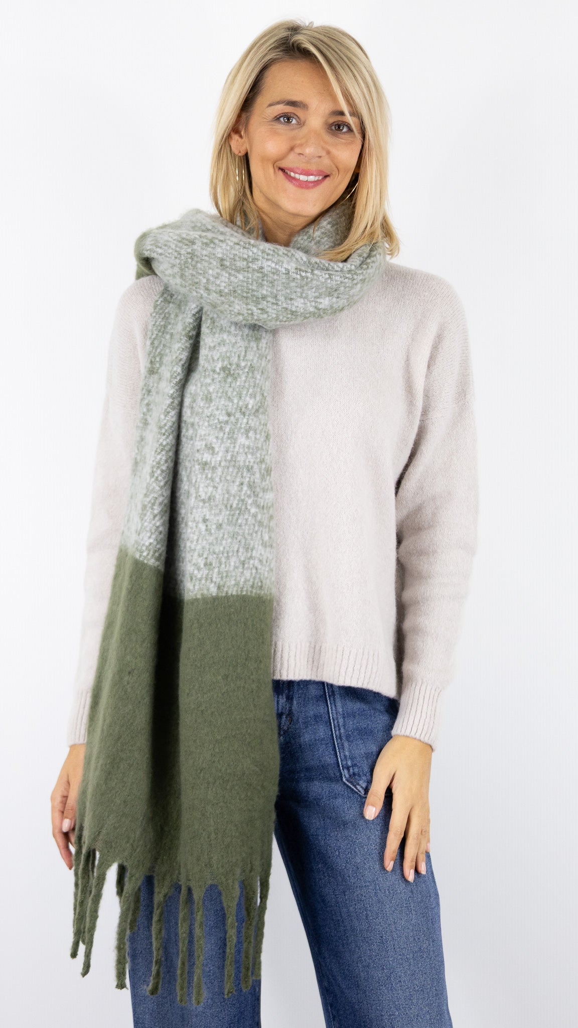 ECHARPE CHINEE FEMME 63719 VOUS VERT FONCE