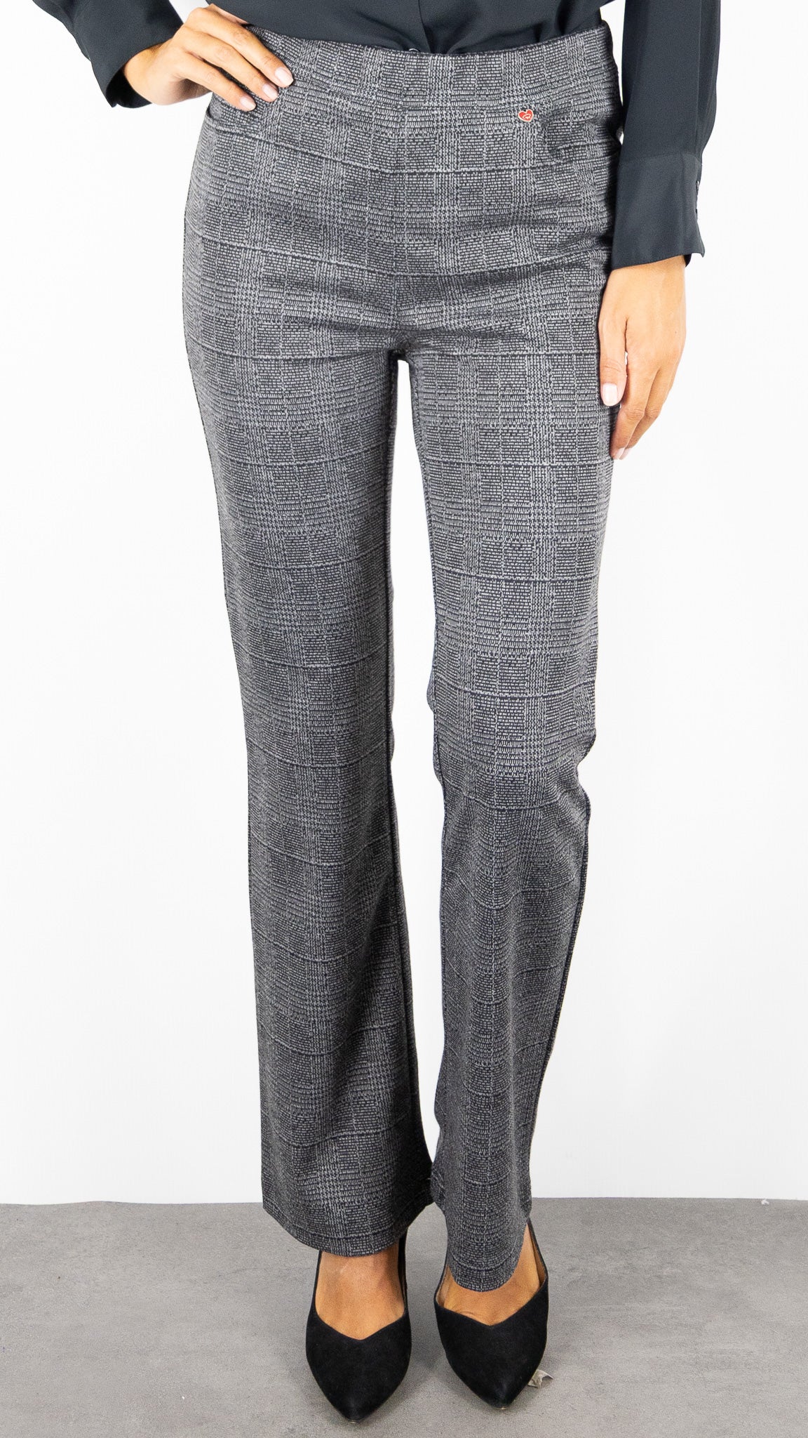 PANTALON FLARE PRINCES DE GALLES FEMME TAILLE ELASTIQUE TONI ALICE 64-04 2810-3