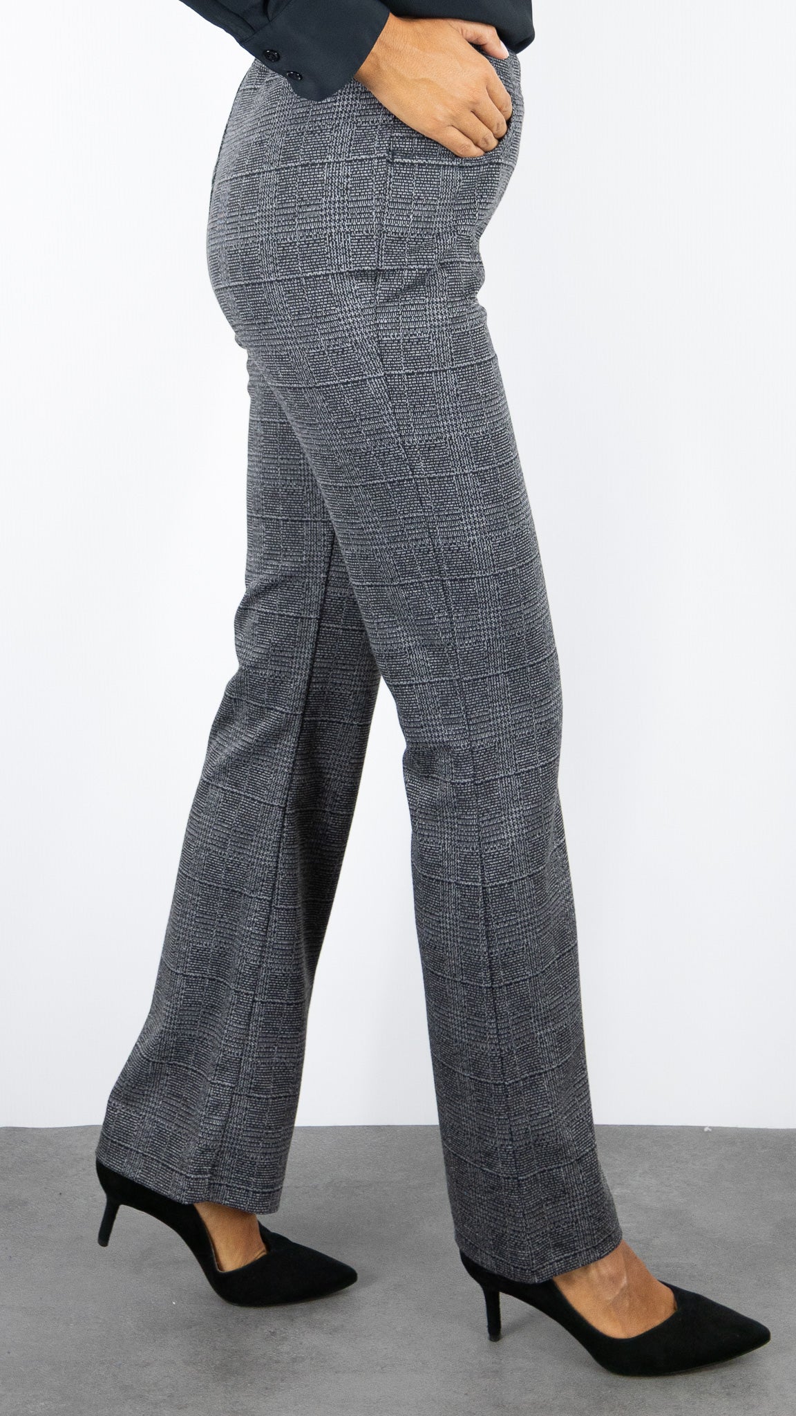 PANTALON FLARE PRINCES DE GALLES FEMME TAILLE ELASTIQUE TONI ALICE 64-04 2810-3