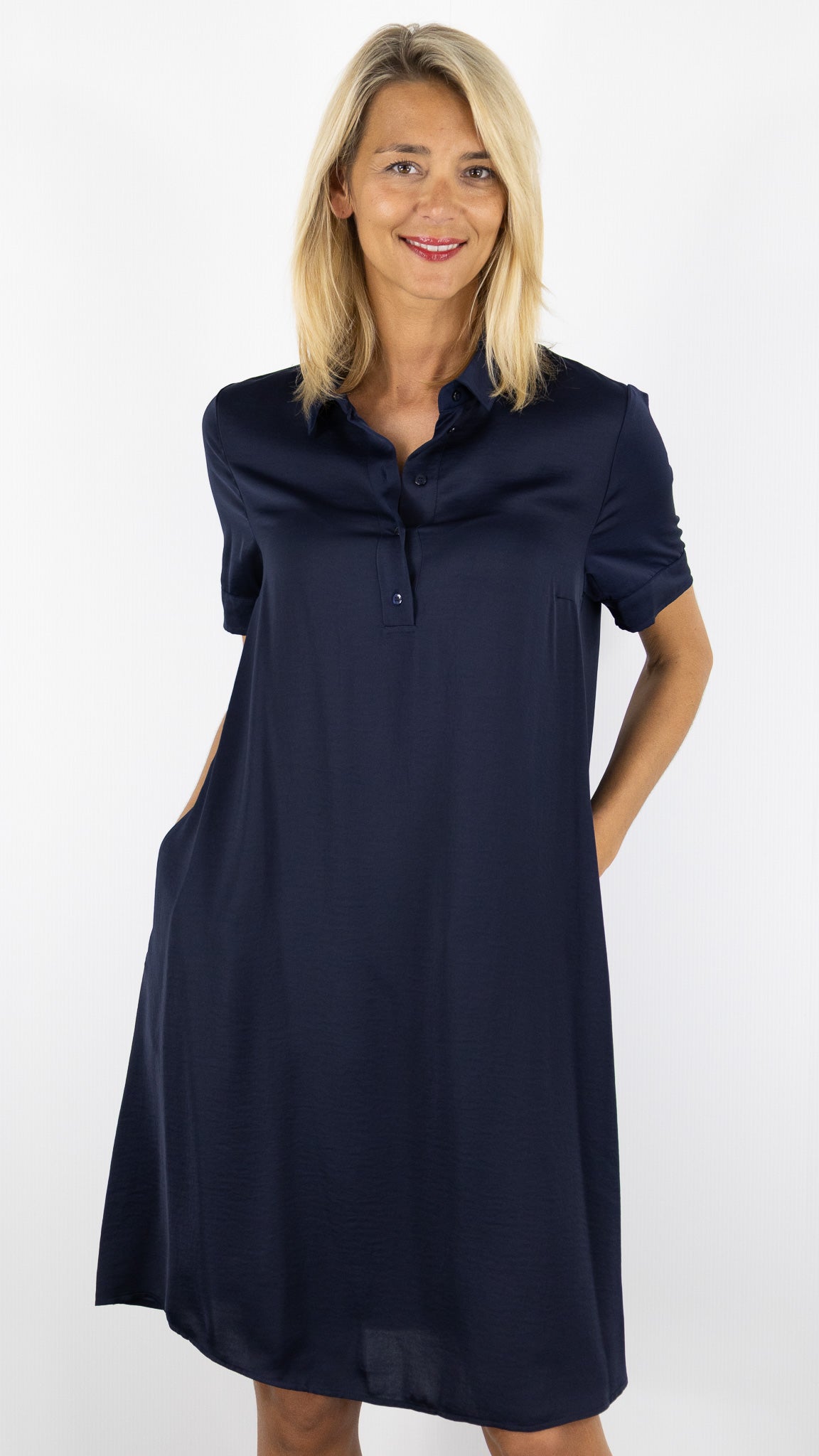 ROBE CHEMISE COURTE MARINE ROBE LEGERE 6665/4141