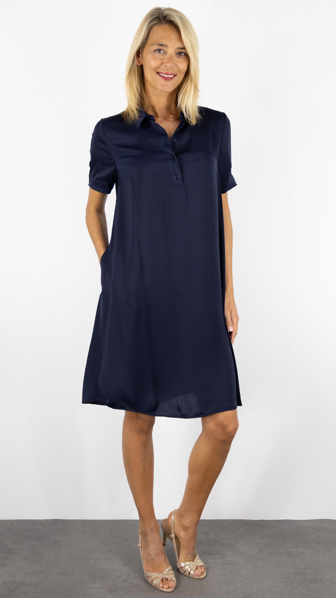 ROBE CHEMISE COURTE MARINE ROBE LEGERE 6665/4141