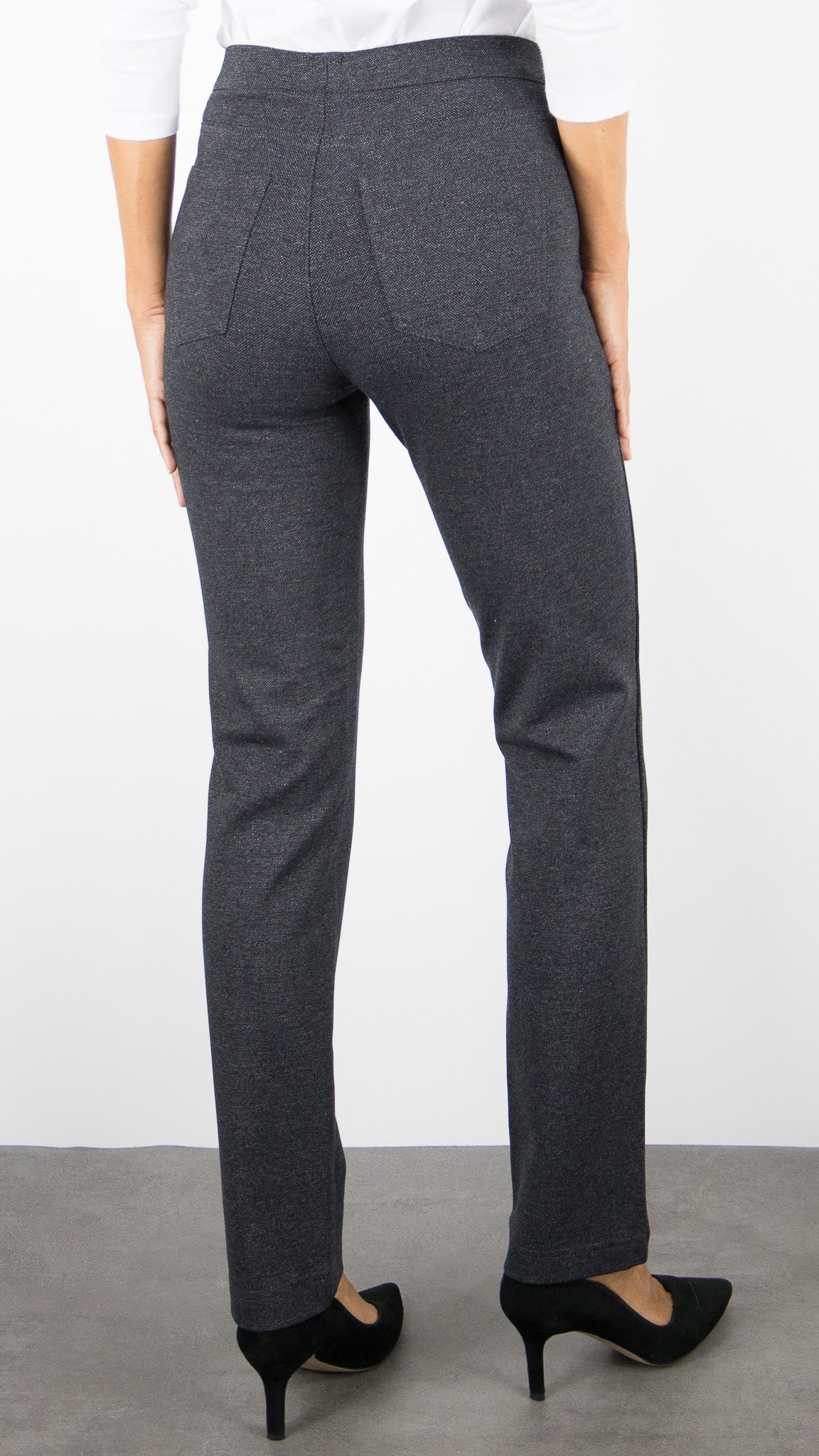 PANTALON SLIM TAILLE ELASTIQUE FEMME GRIS CHINE TONI ALICE JERSEY 67-04 2800-0