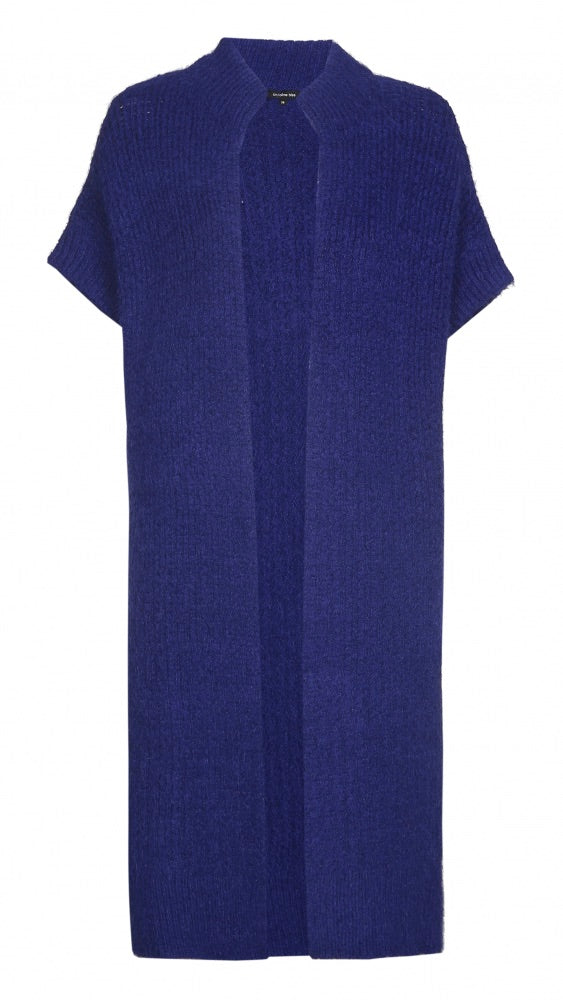 CARDIGAN LONG EN MAILLE 4244 CAROLINE BISS BLEU ELECTRIQUE