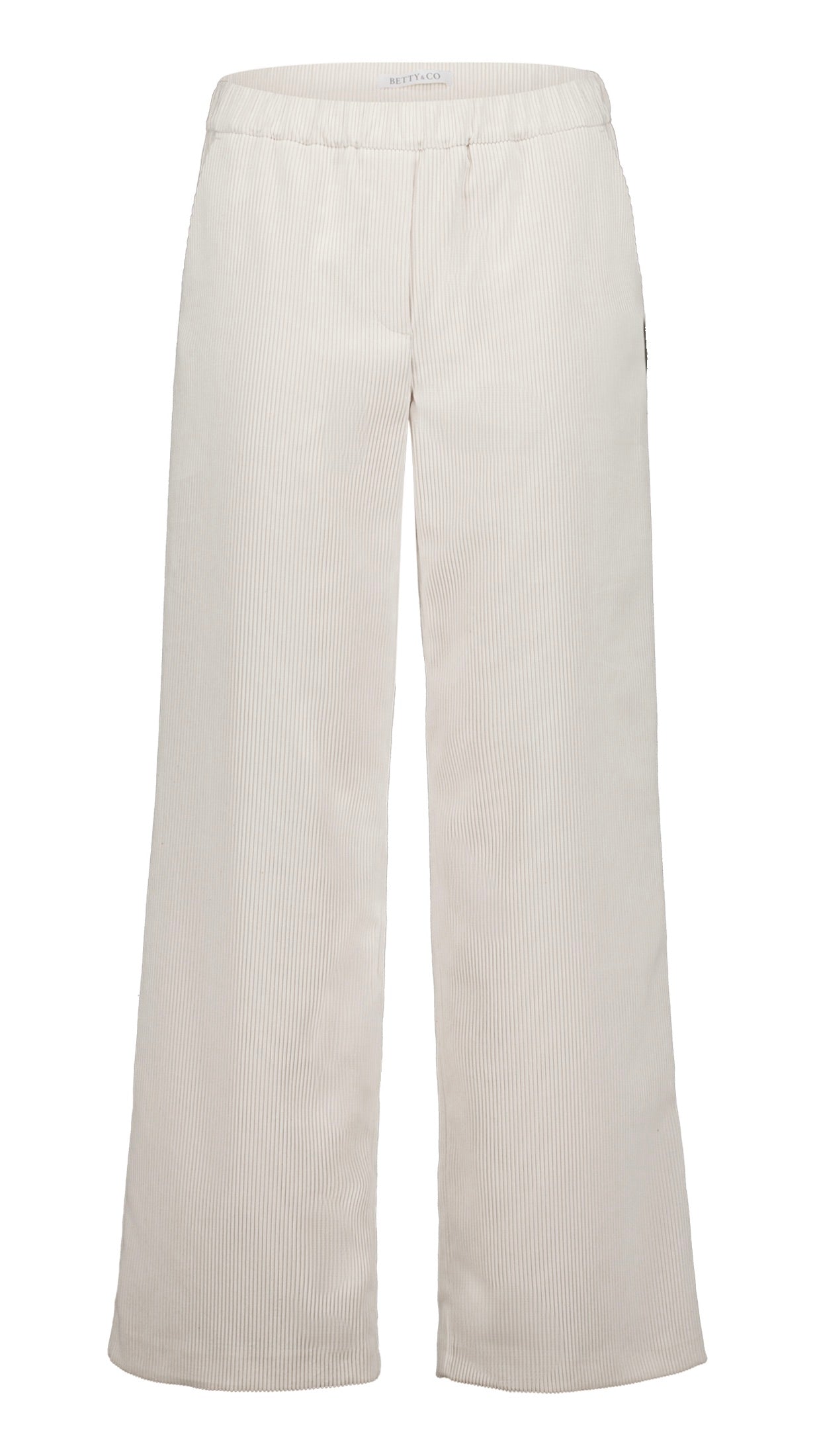 PANTALON LARGE EN VELOURS TAILLE ELASTIQUE BLANC BETTY&CO 6712/3176