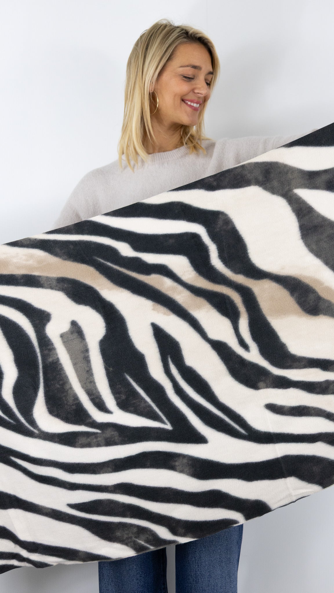 ETOLE DOUCE IMPRIME ZEBRE 67611 VOUS ECRU