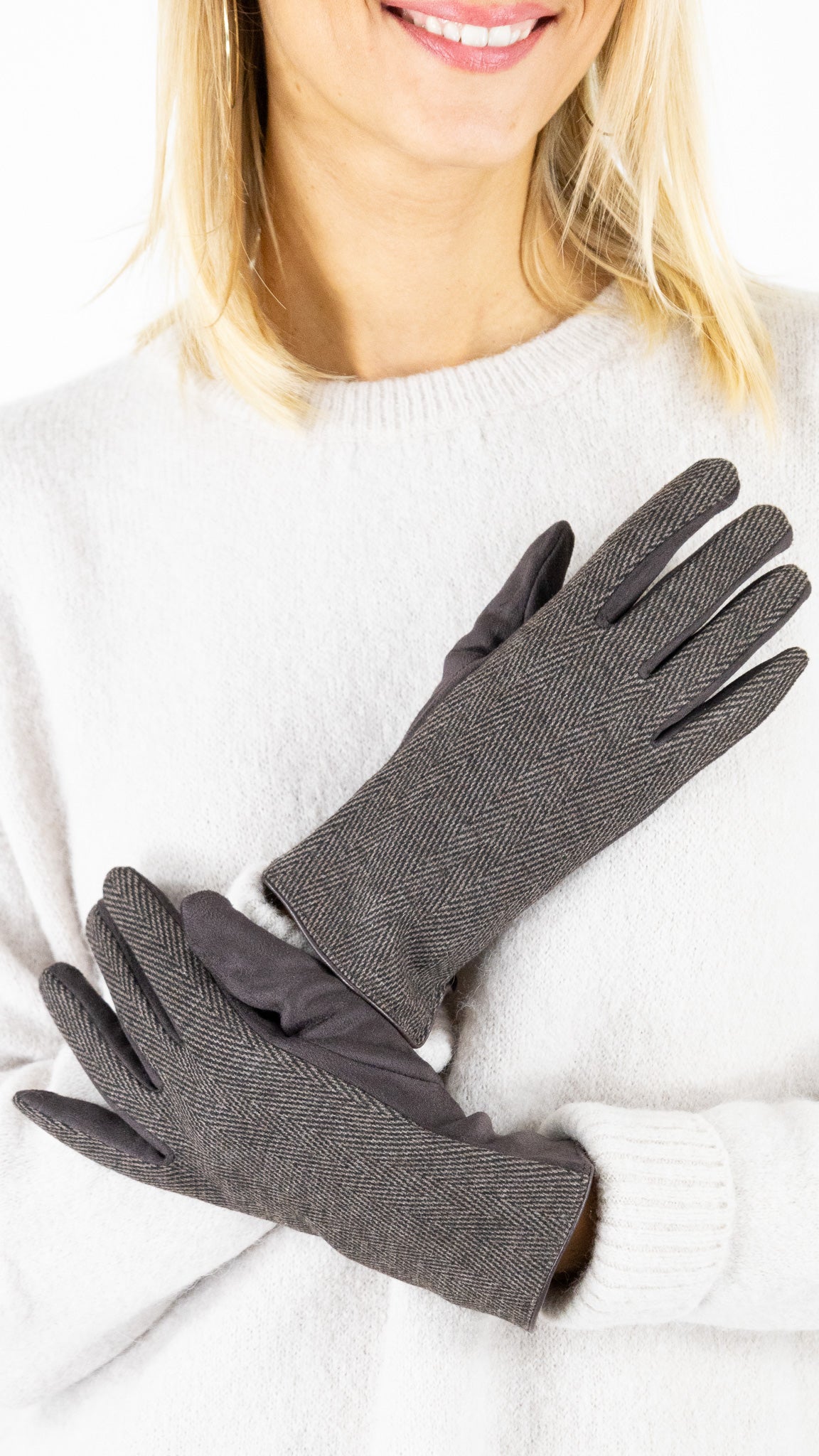 GANTS SUEDINE ET CHEVRON FEMME VOUS 67627#color_0750/MARRON FONCE