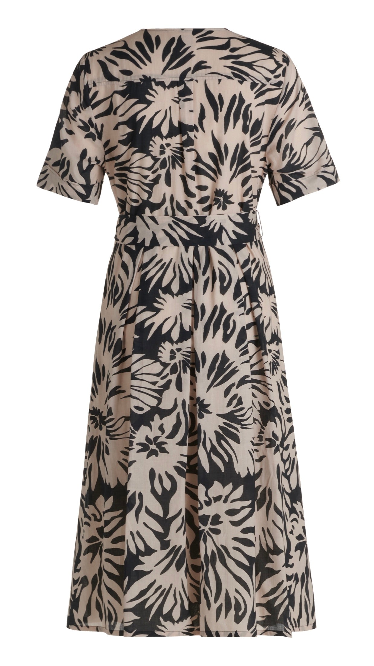 ROBE CROISEE IMPRIME EN COTON NOIR ET BLANC ROBE LEGERE 6763/4022