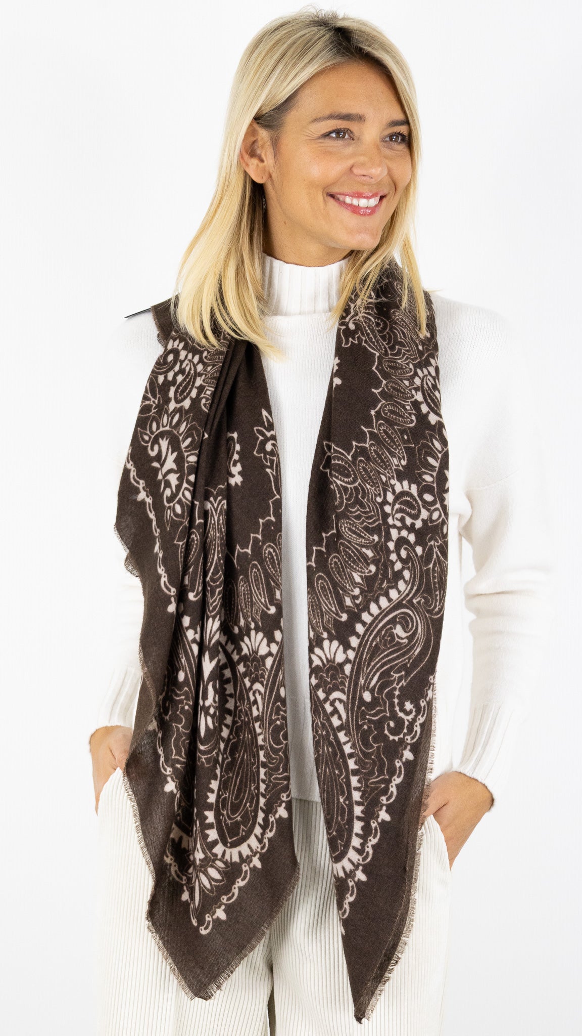 ECHARPE IMPRIME FEMME 70709 VOUS#color_CHOCO