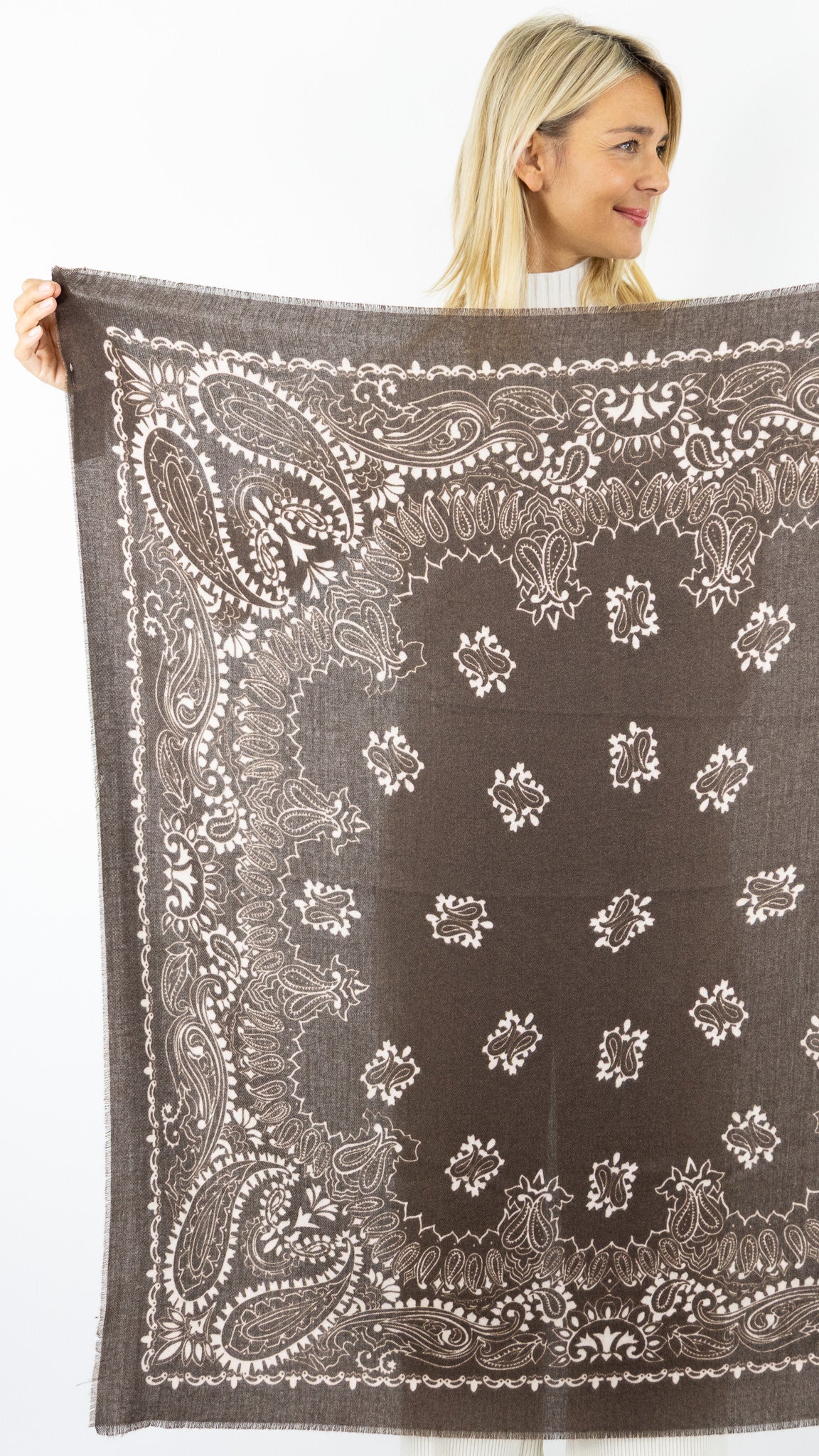 ECHARPE IMPRIME FEMME 70709 VOUS#color_CHOCO