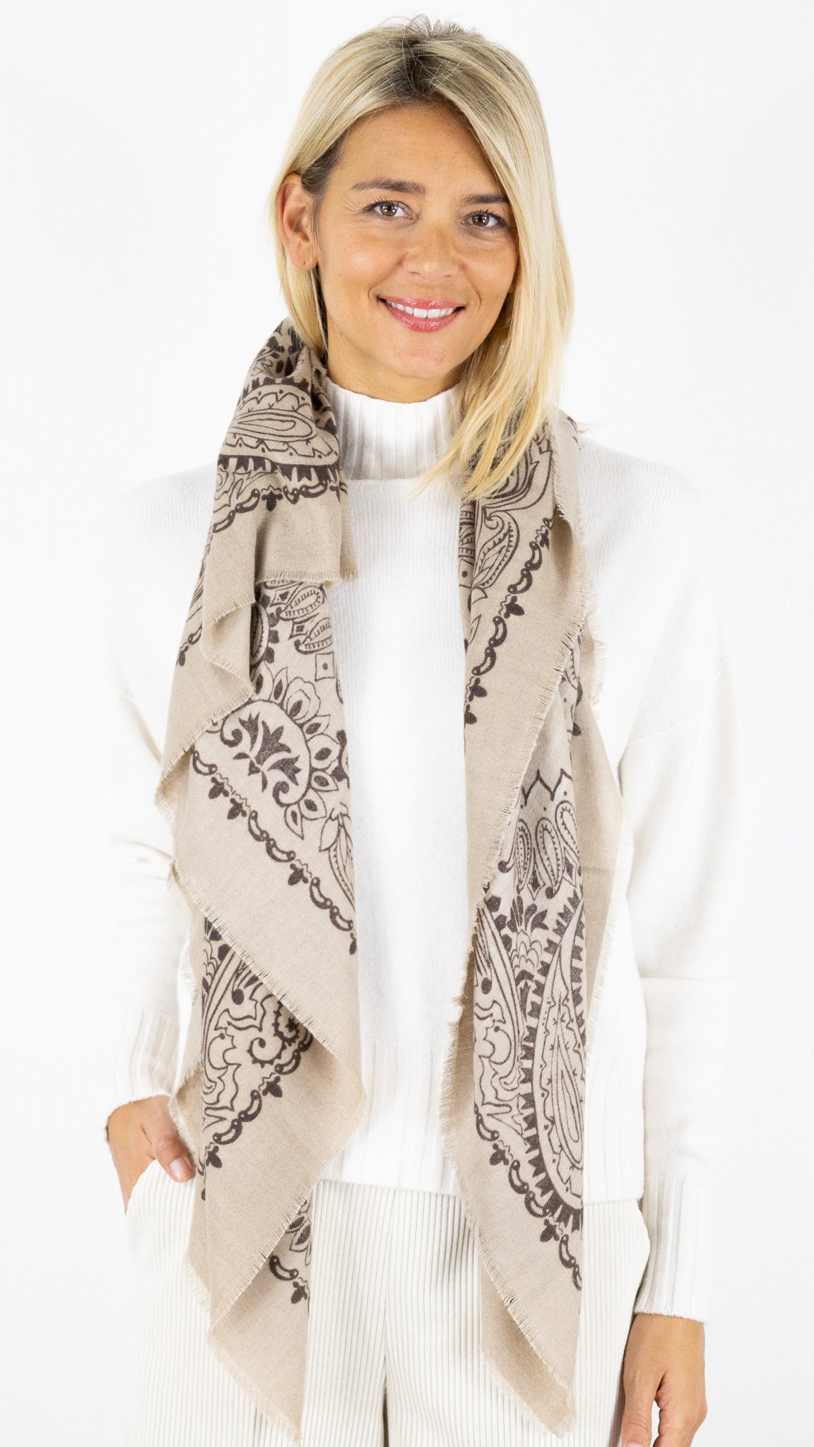 ECHARPE IMPRIME FEMME 70709 VOUS#color_TAUPE