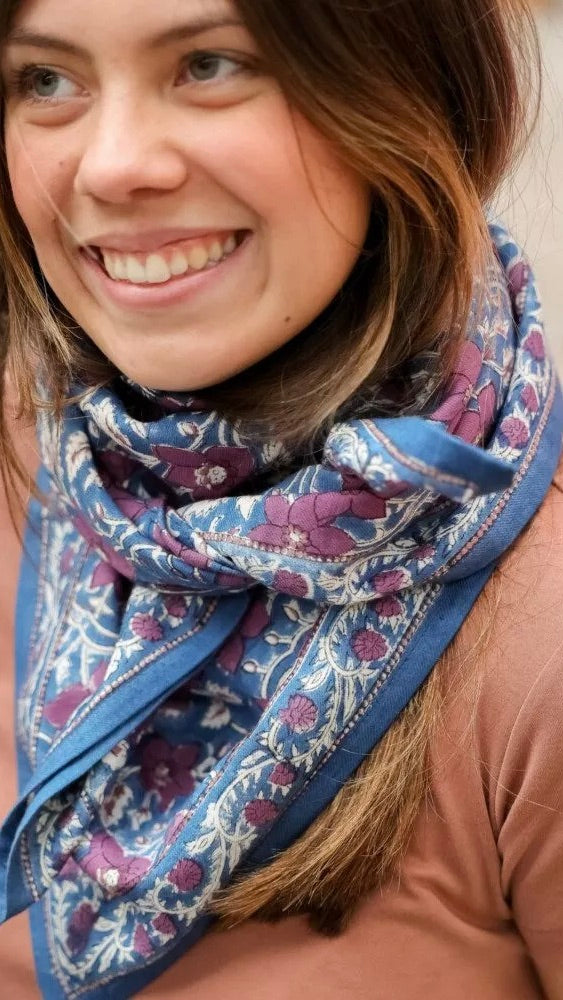 ECHARPE IMPRIMEE EN COTON UMA BELLEMME #color_figue