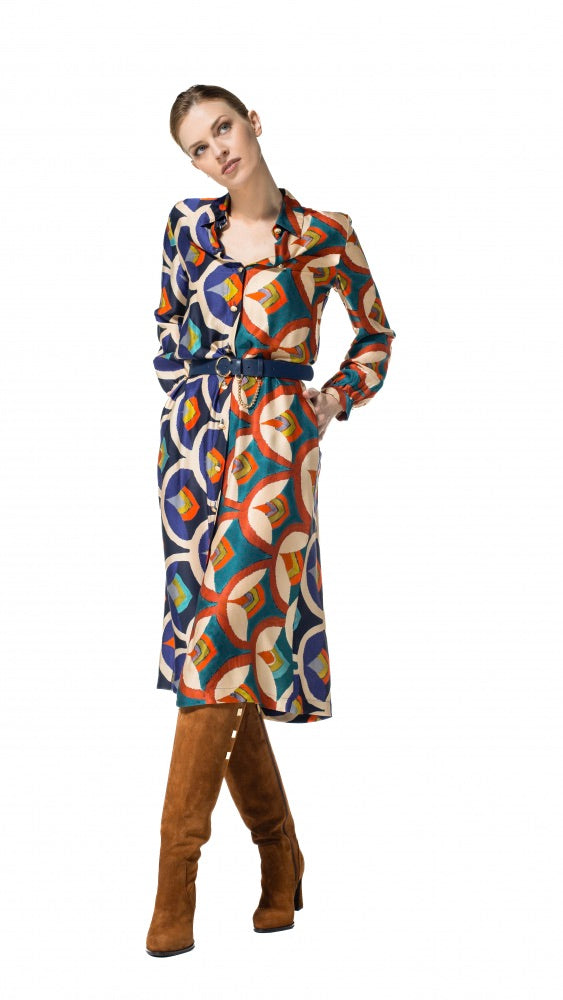 ROBE CHEMISE LONGUE IMPRIMEE CAROLINE BISS 4112 MULTICO