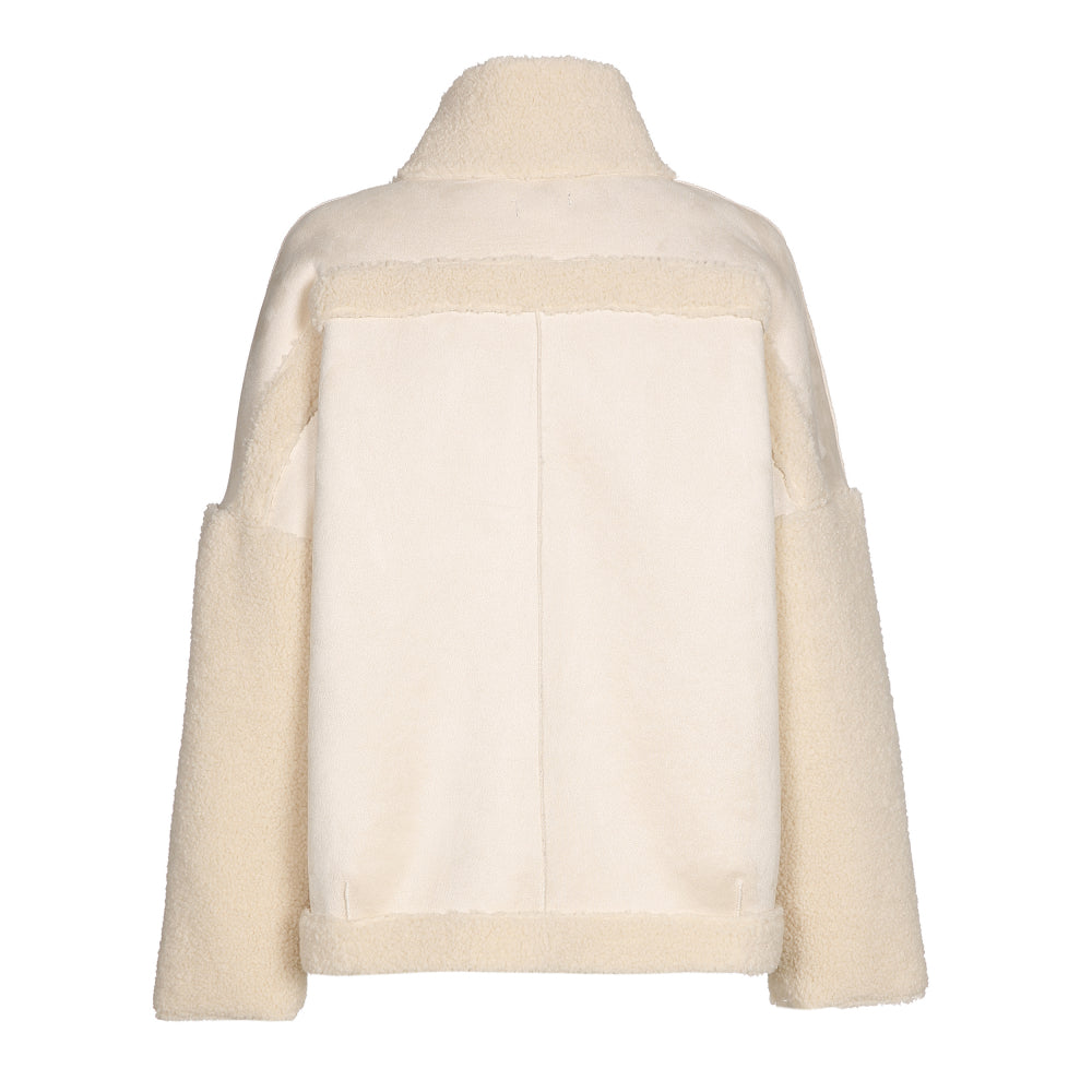 MANTEAU EN FAUX DAIM ET MOUTON CAROLINE BISS 4405 BEIGE