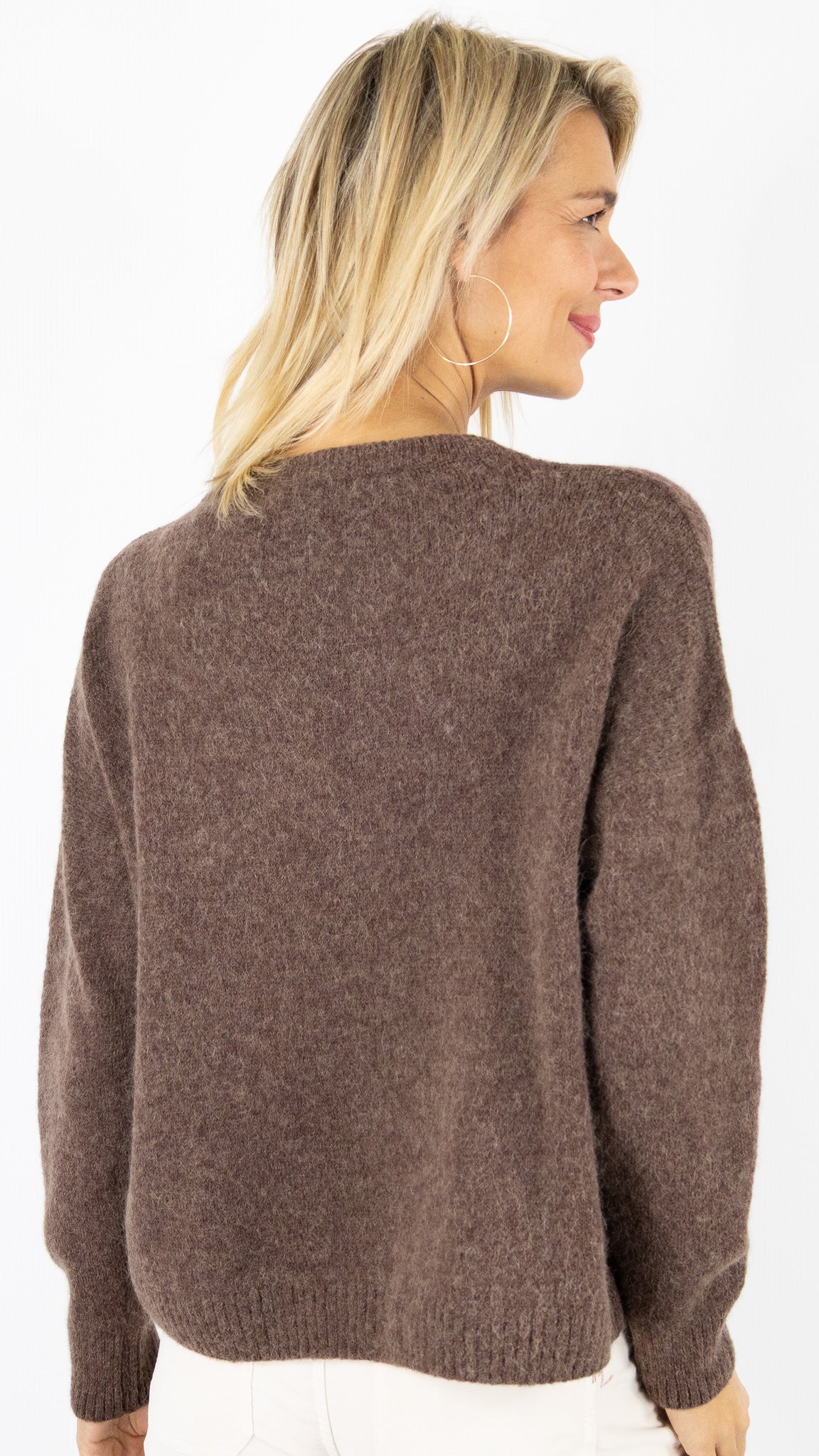 PULL RAS DU COU FEMME 7711 NAIS#color_CHOCO