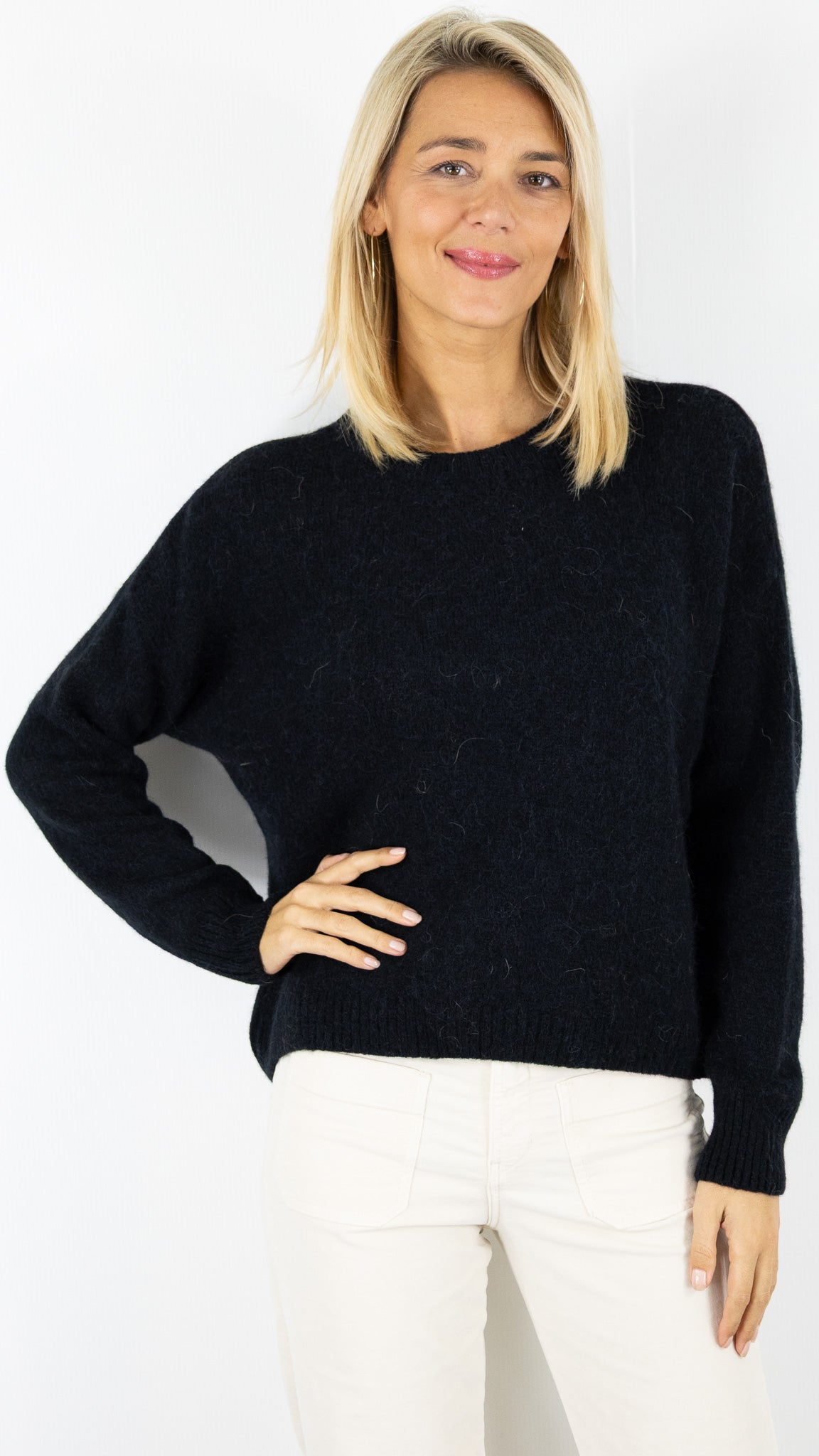 PULL RAS DU COU FEMME 7711 NAIS#color_NOIR