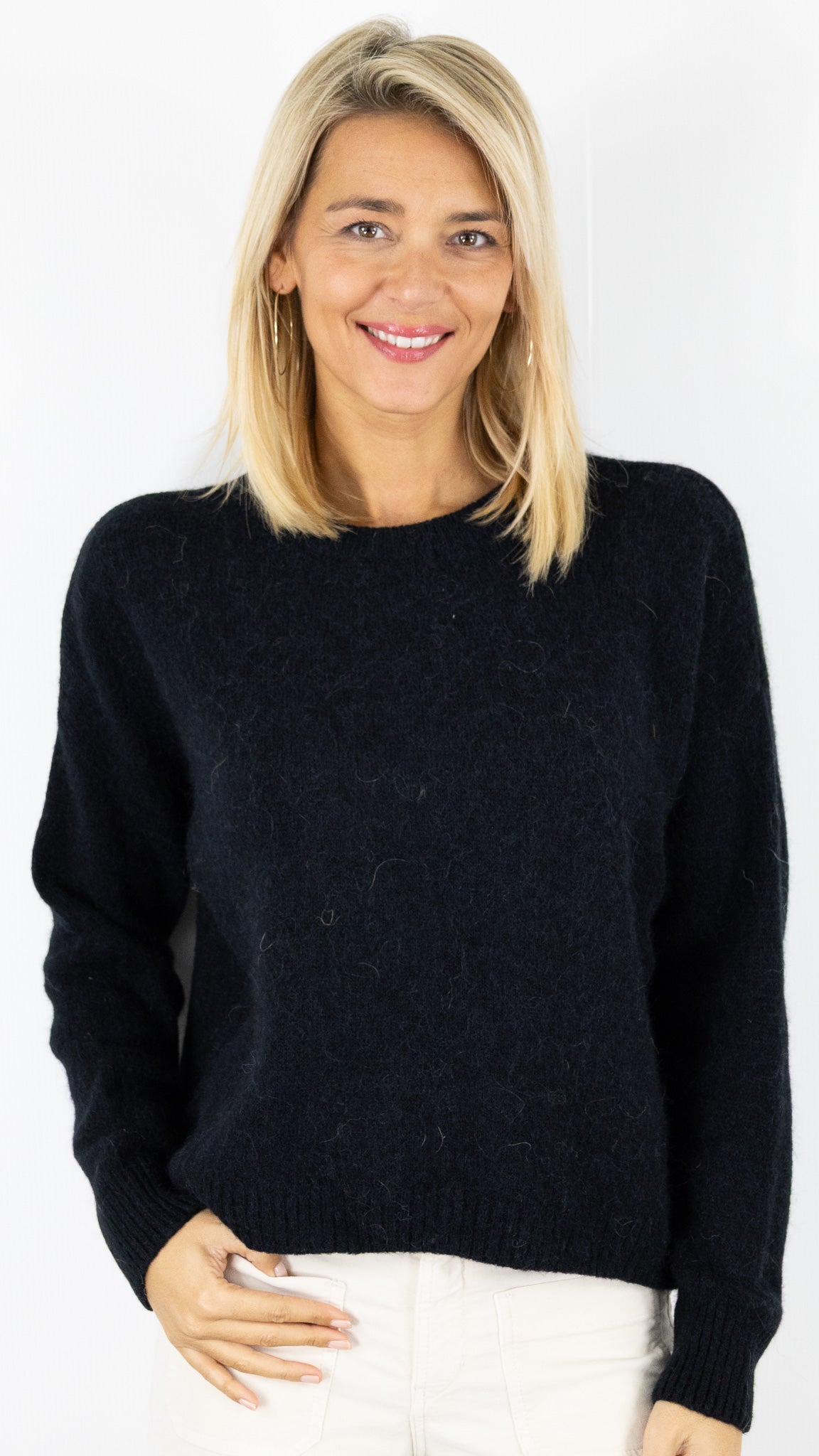 PULL RAS DU COU FEMME 7711 NAIS#color_NOIR