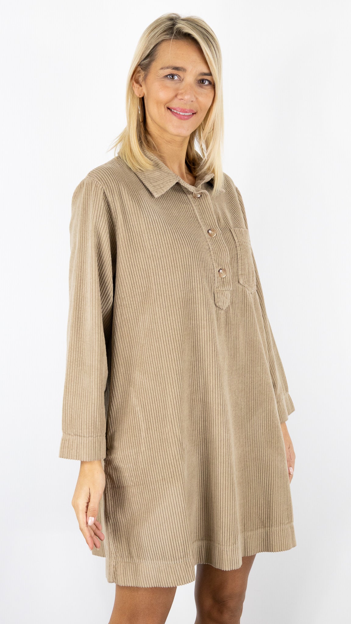 ROBE EN VELOURS FEMME 80692 LUKAP#color_CAMEL