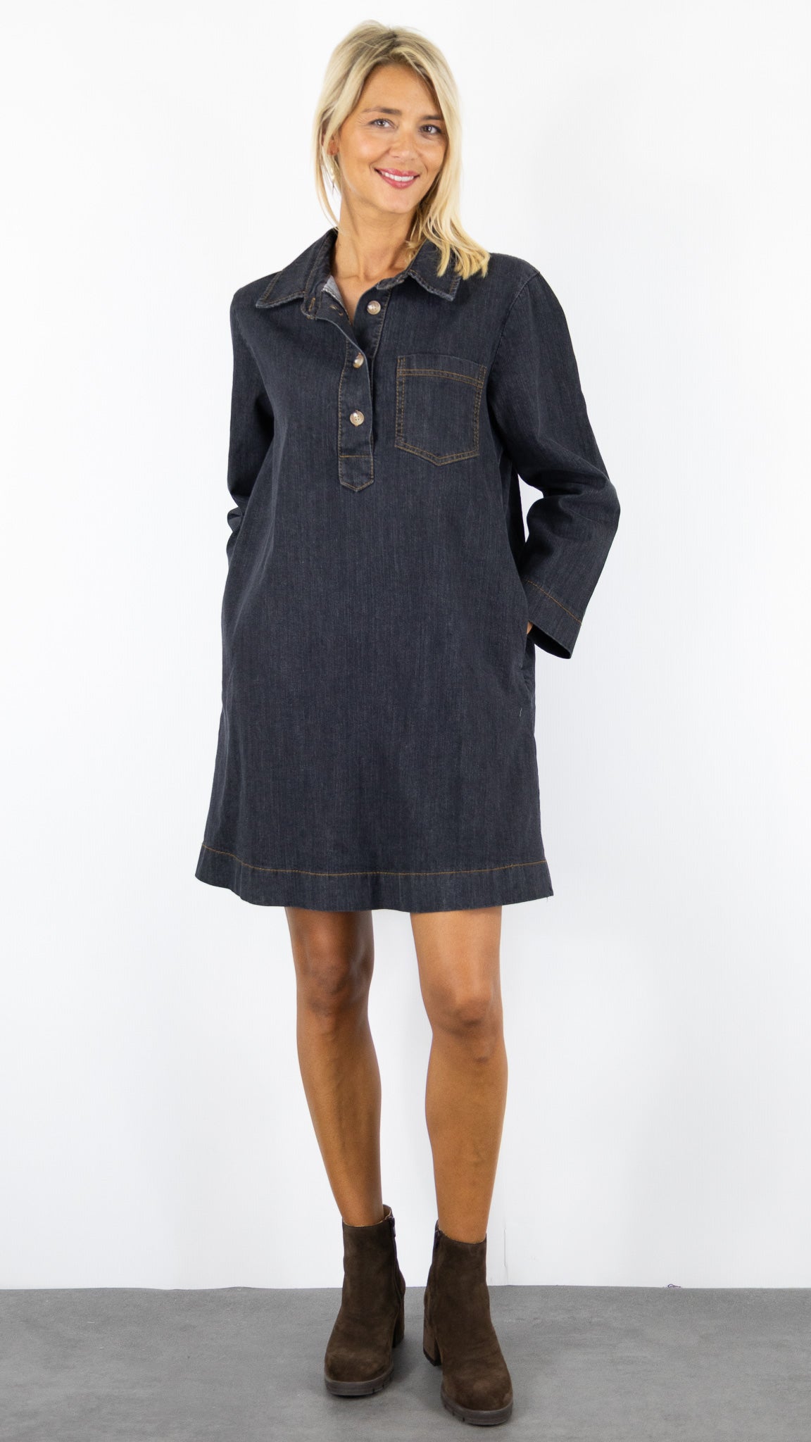 ROBE CHEMISE EN JEANS LUK AP 80692