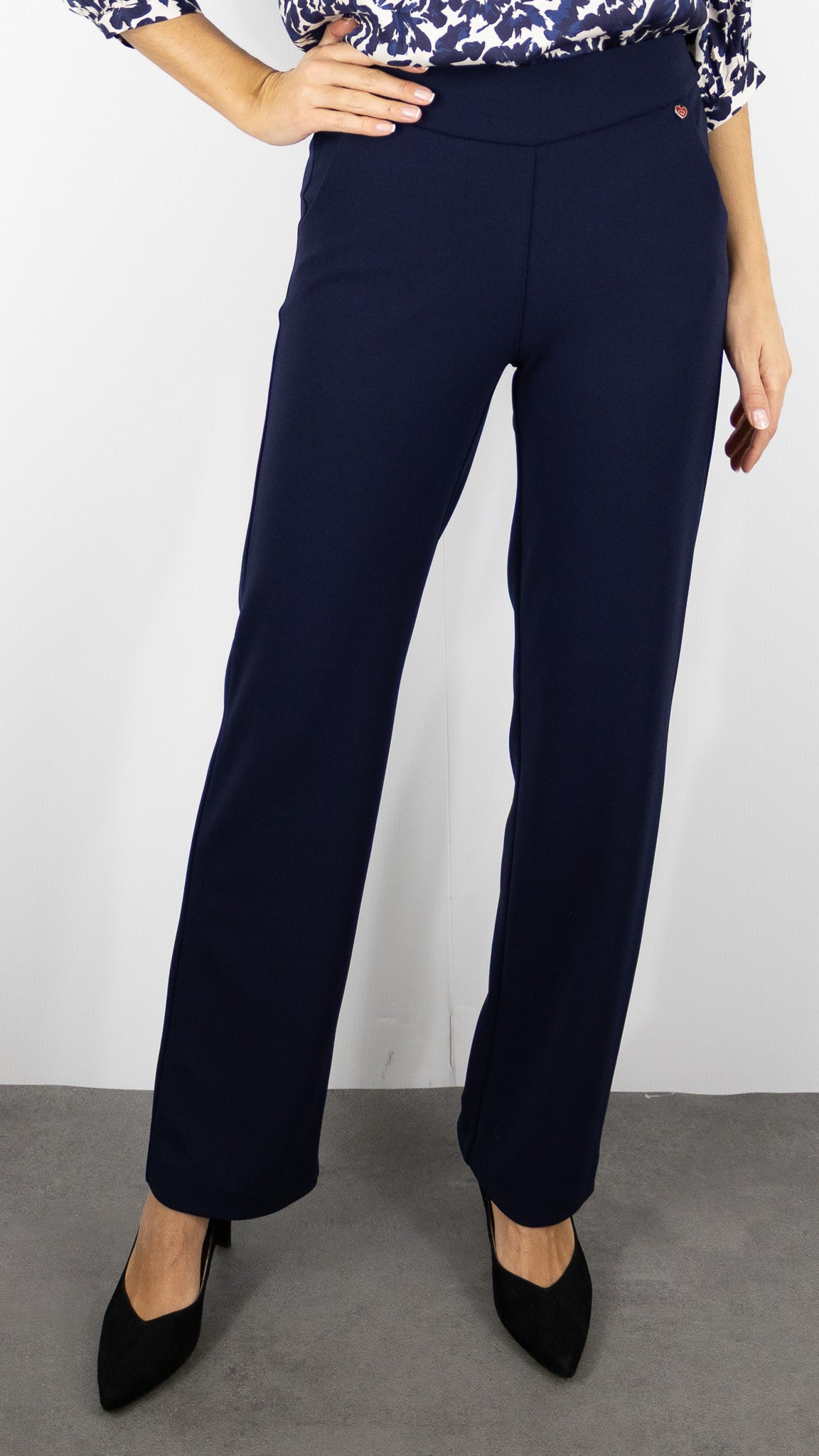 PANTALON HABILLEE TAILLE ELASTIQUE MARINE TONI 81-06/2243-30#COLOR_59/MARINE